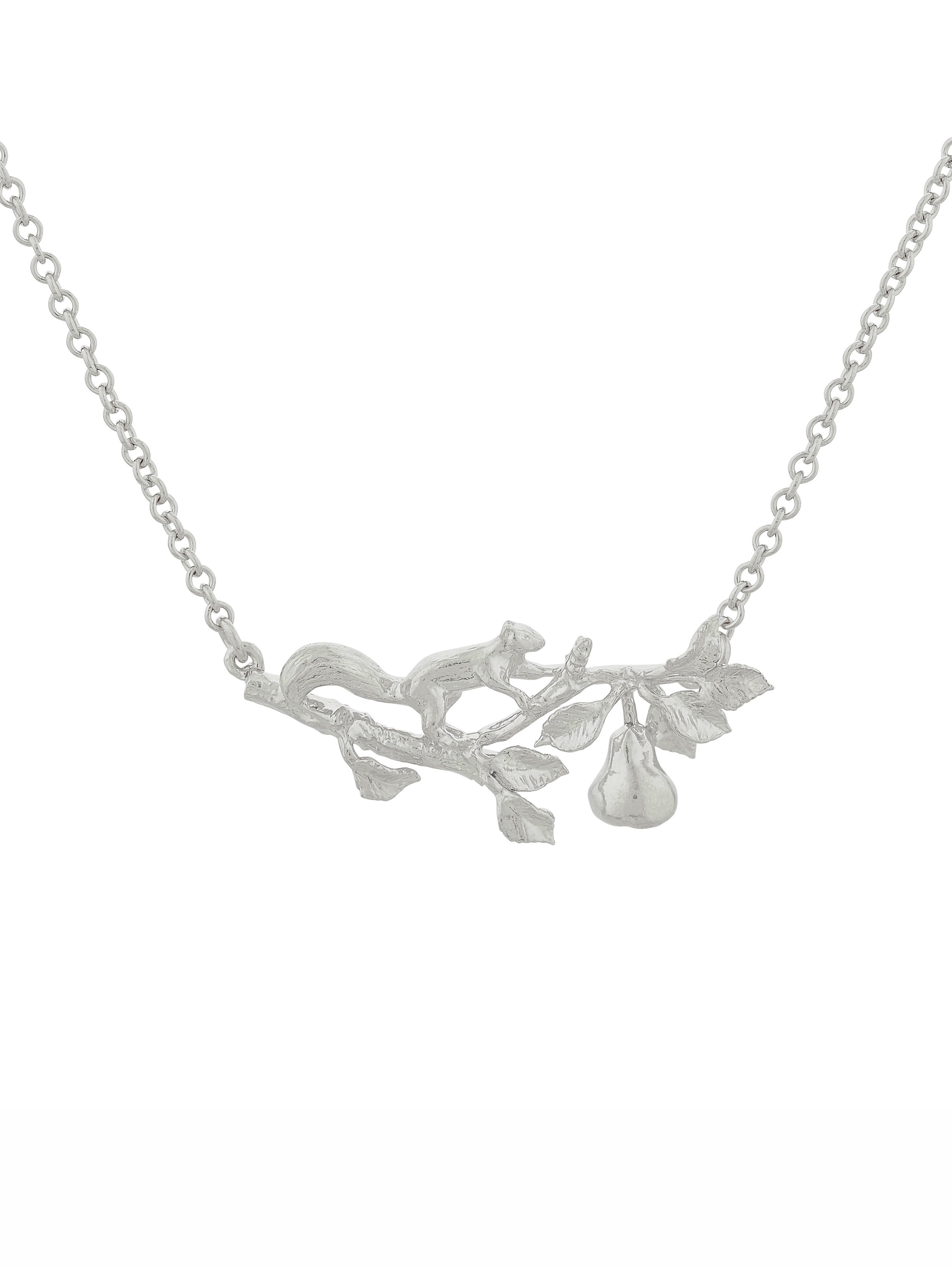 Scampering Squirrel Inline Branch Necklace - image 6 | silver