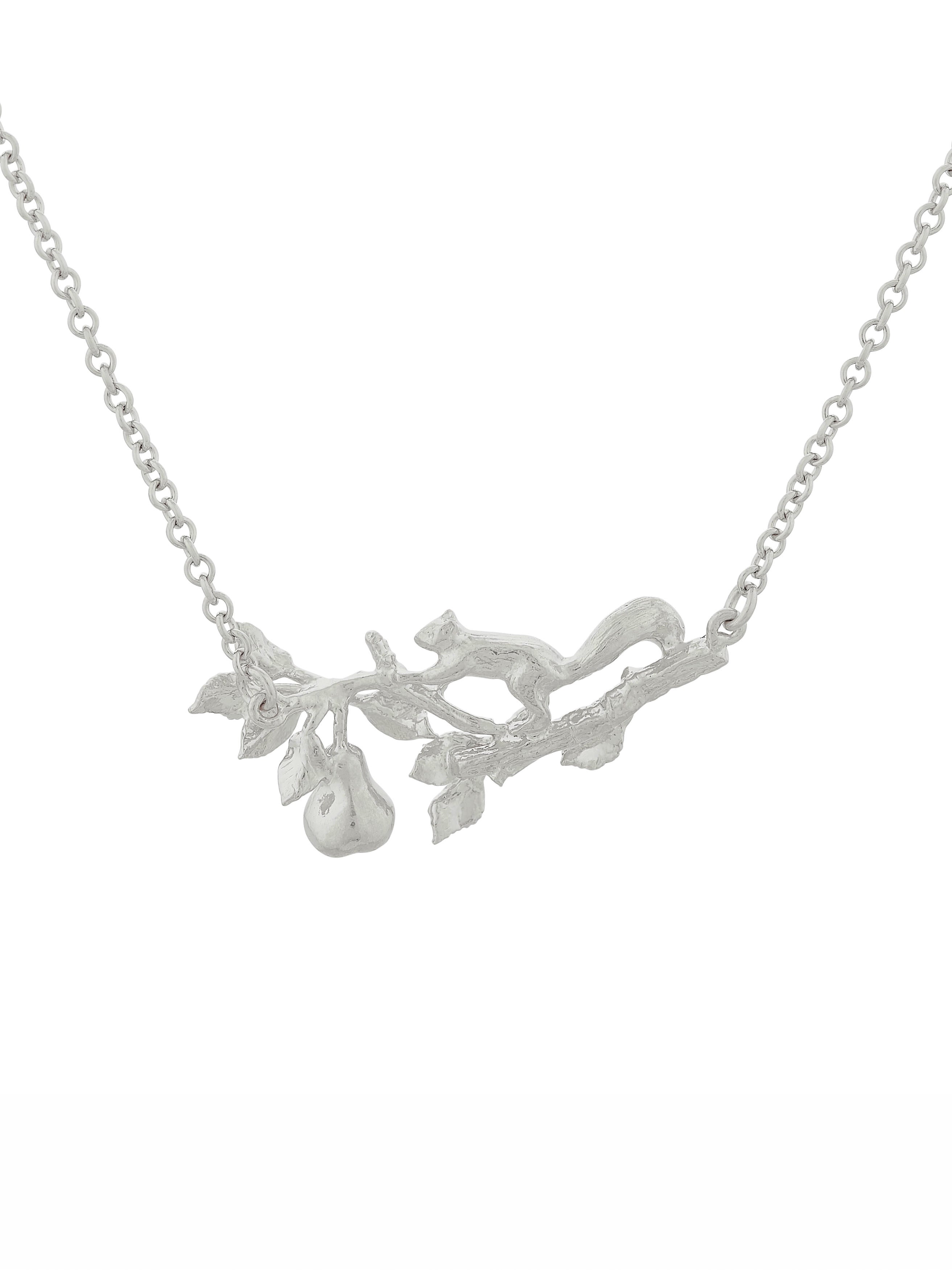 Scampering Squirrel Inline Branch Necklace - image 8 | silver