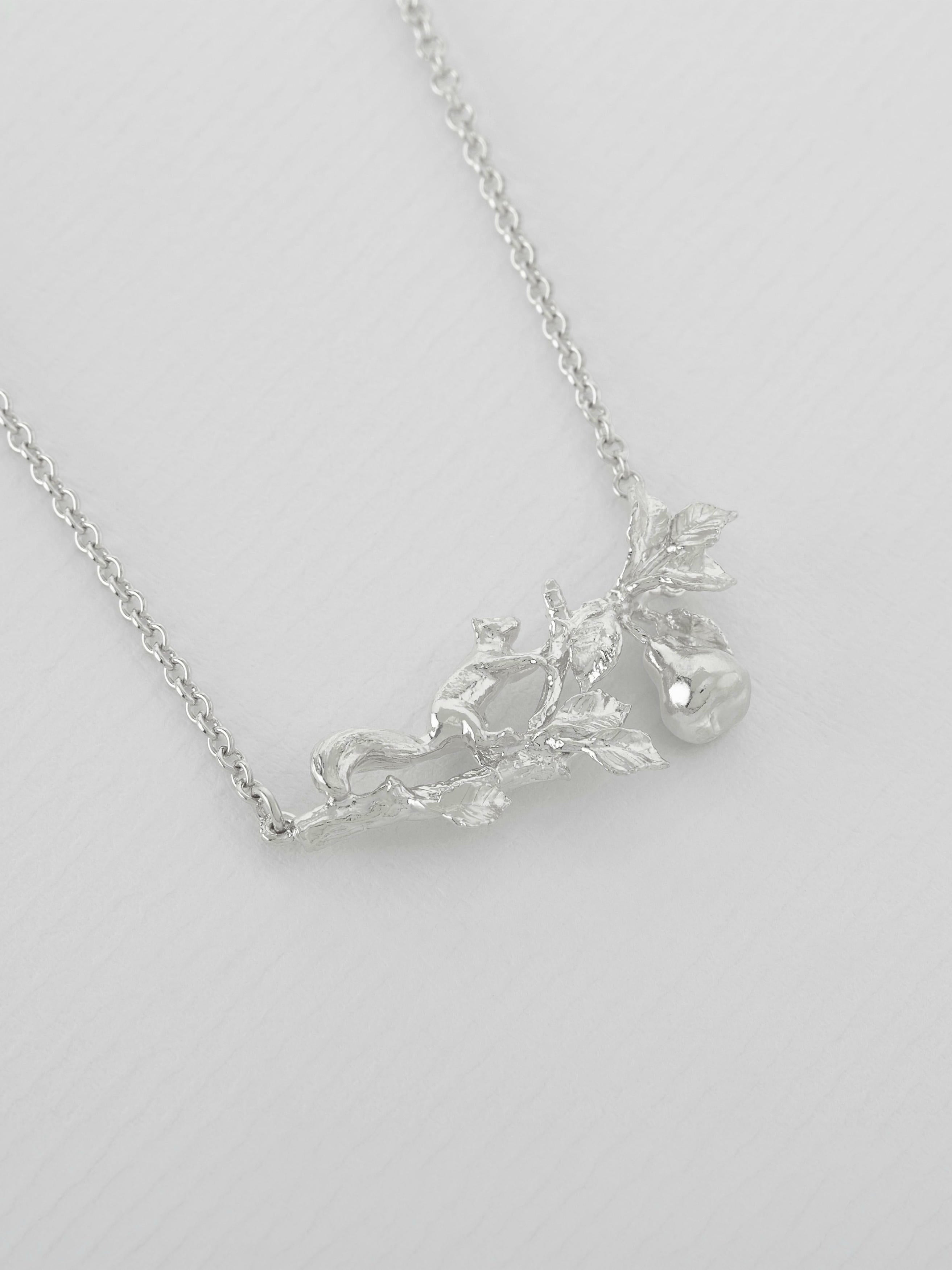 Scampering Squirrel Inline Branch Necklace - image 7 | silver