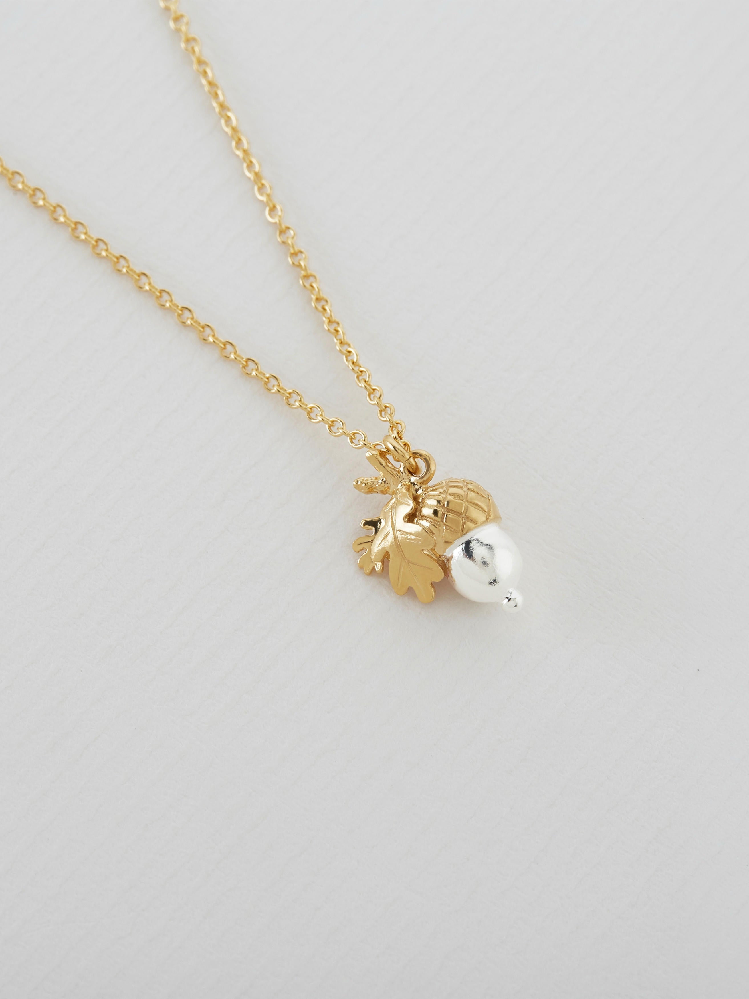 Acorn Necklace - image 4 | silver & gold plate