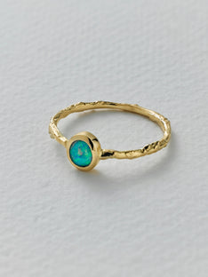 Into the Woods Twig Ring with Bezel Set Opal