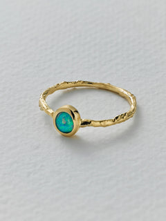 Into the Woods Twig Ring with Bezel Set Opal