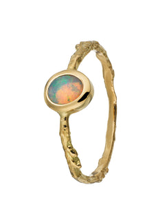 Into the Woods Twig Ring with Bezel Set Opal