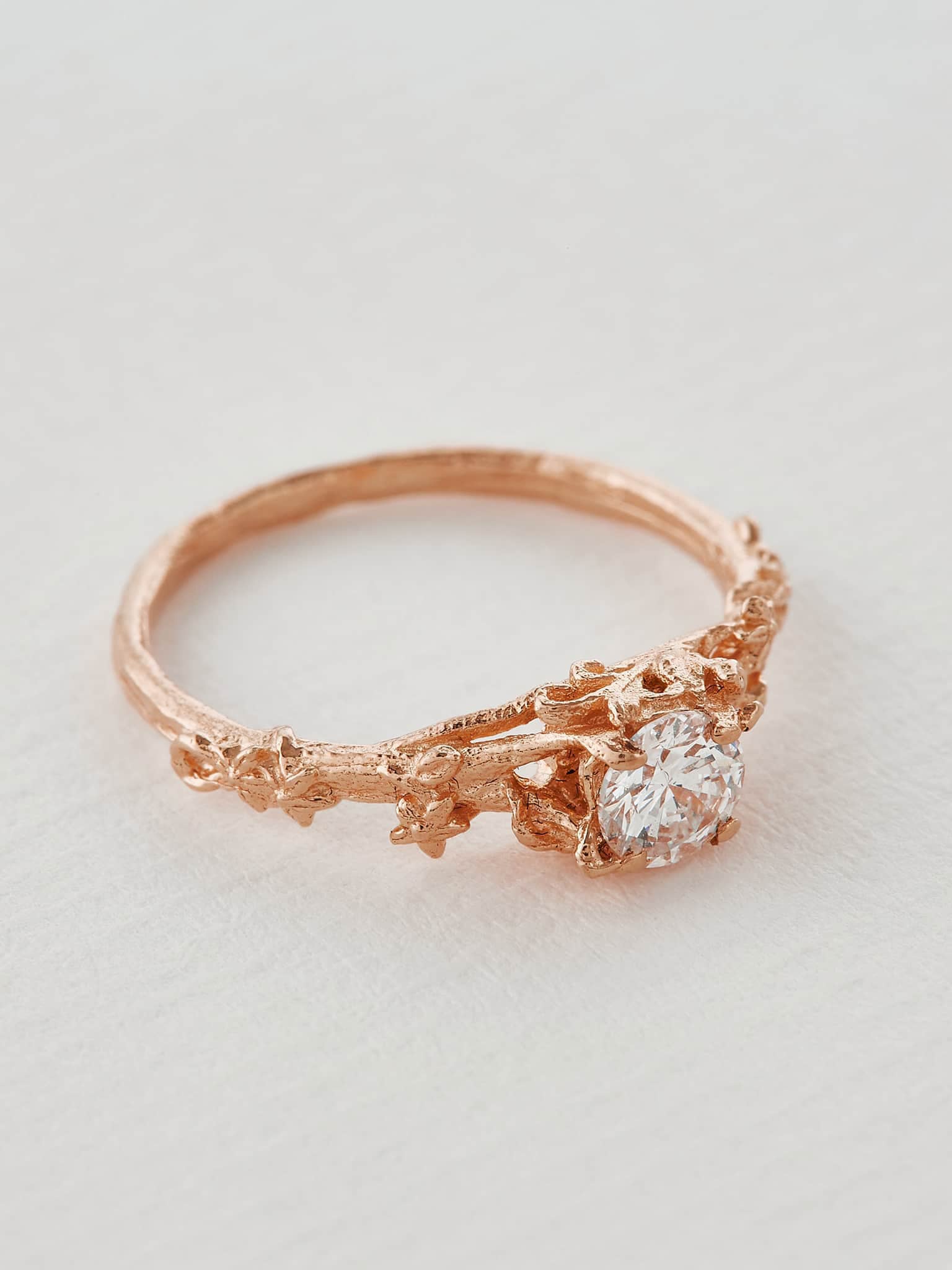 Fine Bark Diamond Ring - image 9 | 18ct rose gold