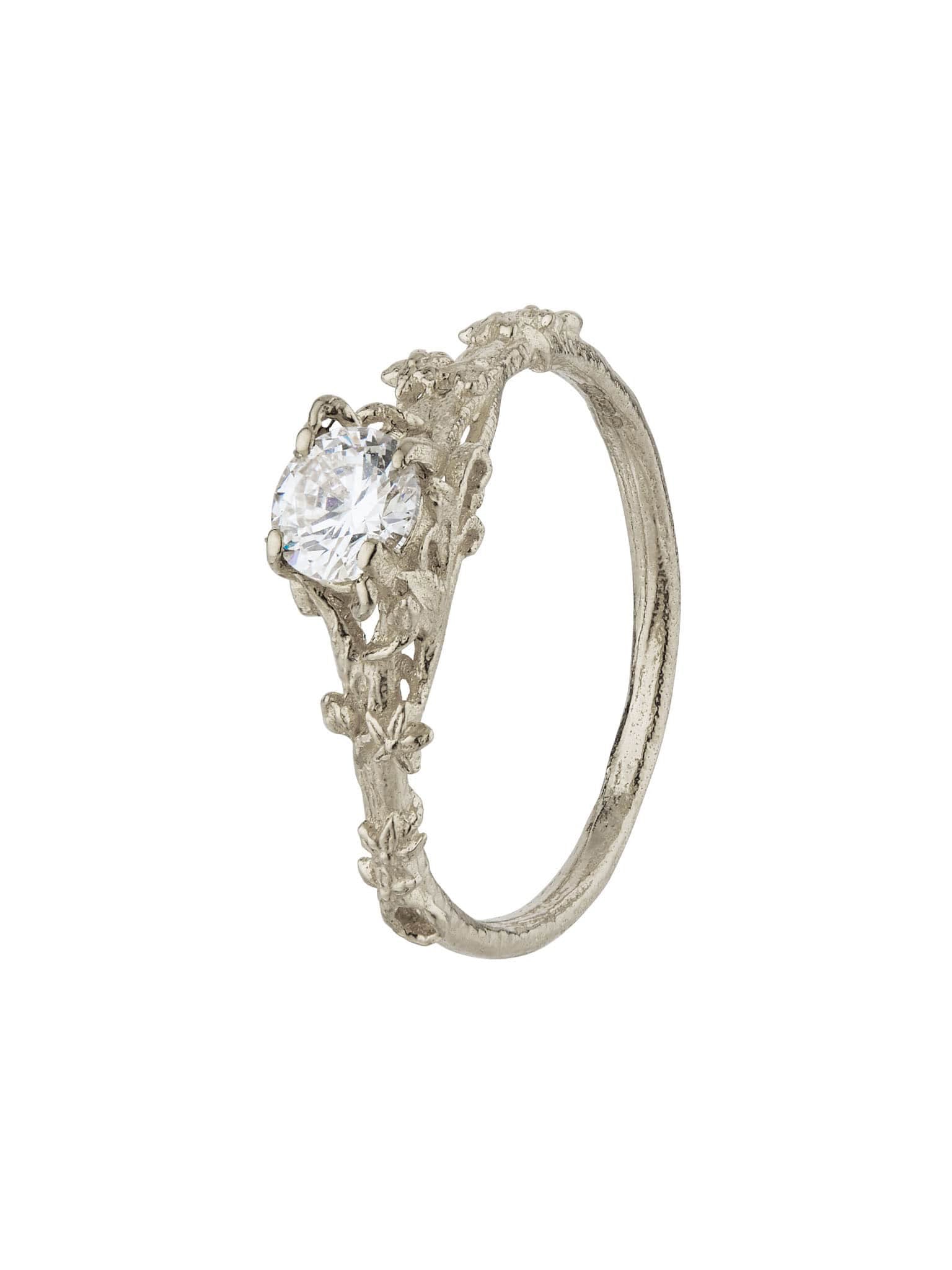 Fine Bark Diamond Ring - image 11 | platinum