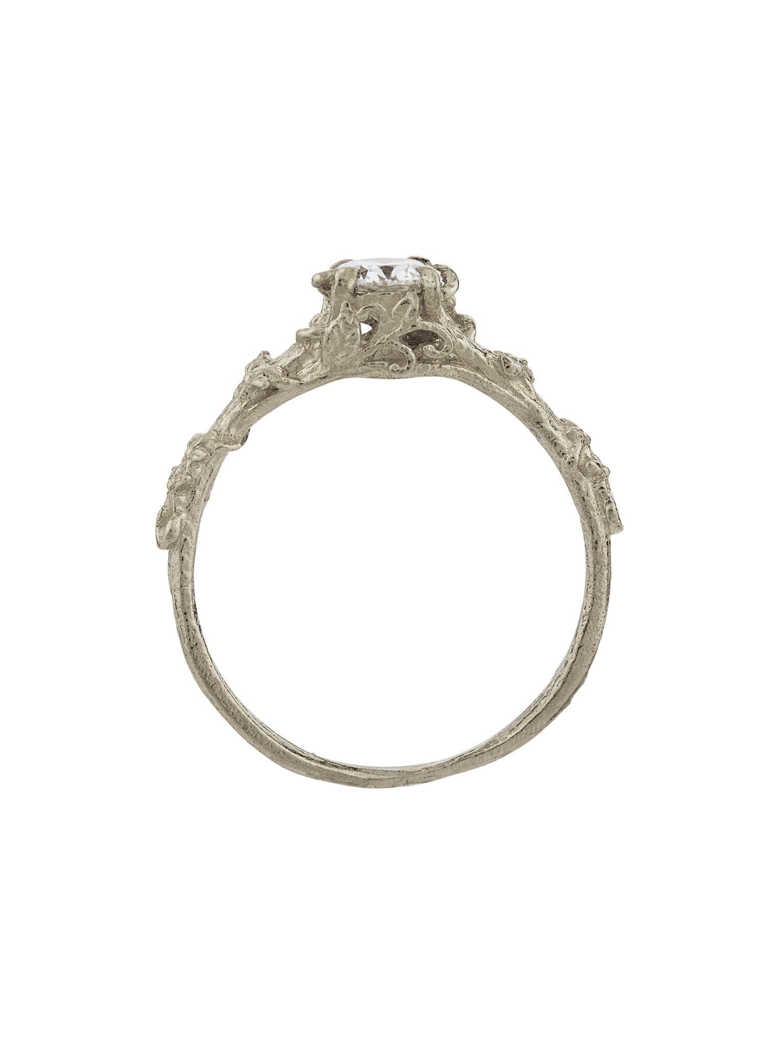 Fine Bark Diamond Ring - image 13 | platinum