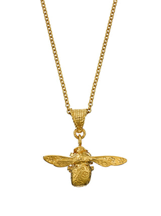 Floral Engraved Bumblebee Necklace