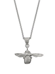 Floral Engraved Bumblebee Necklace