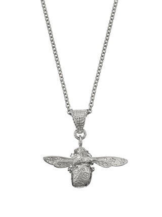 Floral Engraved Bumblebee Necklace
