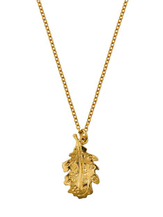 Floral Engraved Oak Leaf Necklace