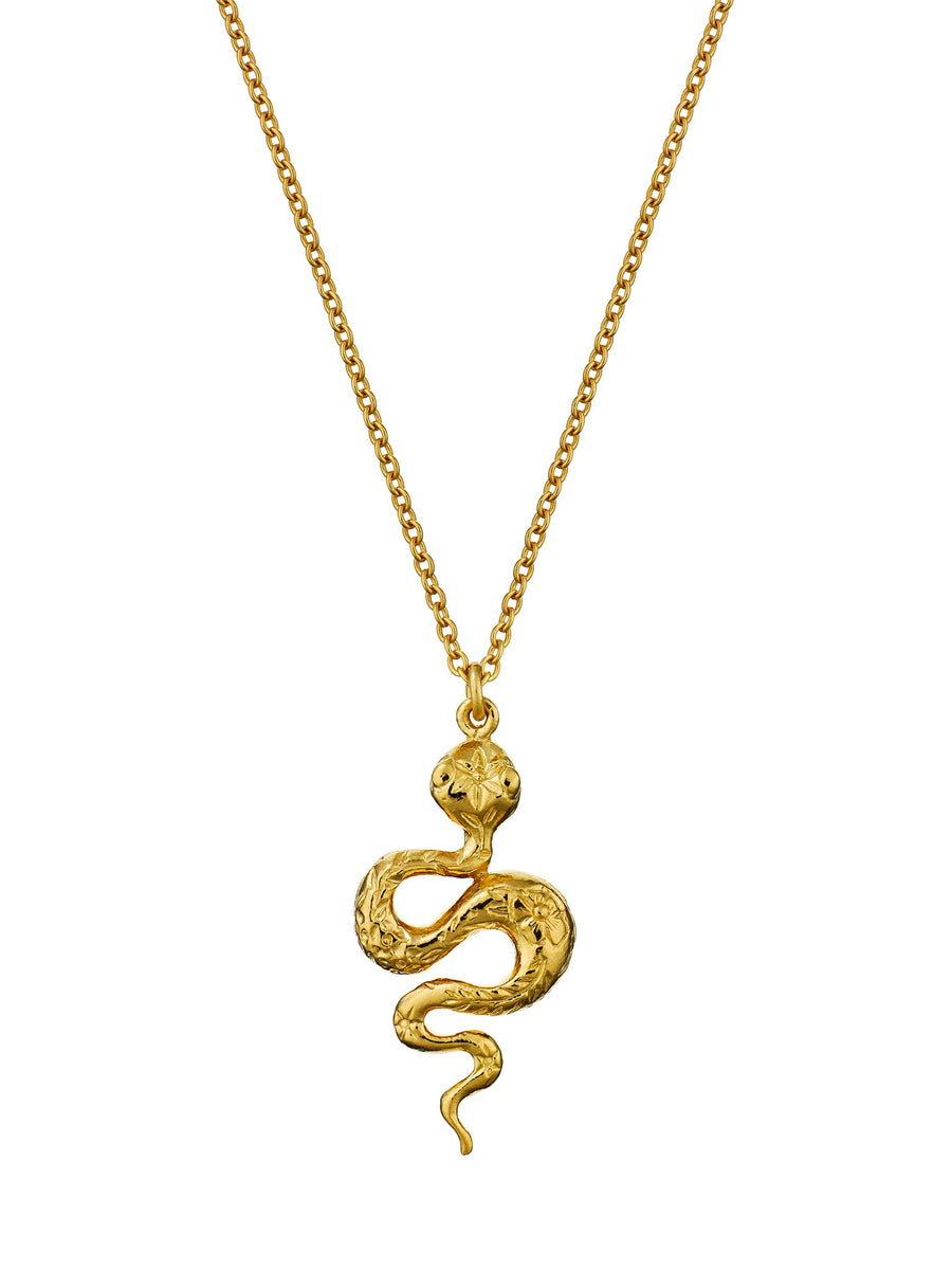 Floral Engraved Snake Necklace