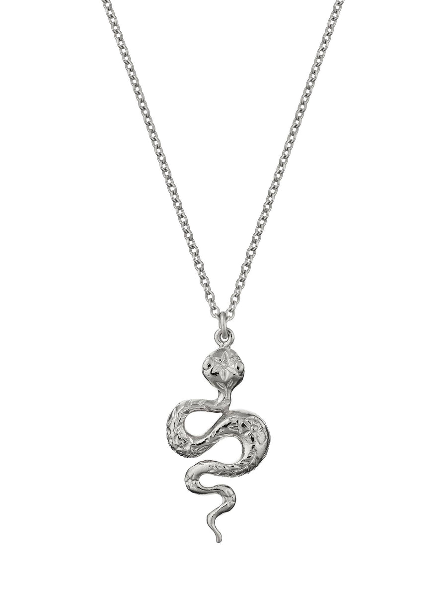 Floral Engraved Snake Necklace
