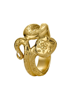 Floral Engraved Snake Ring