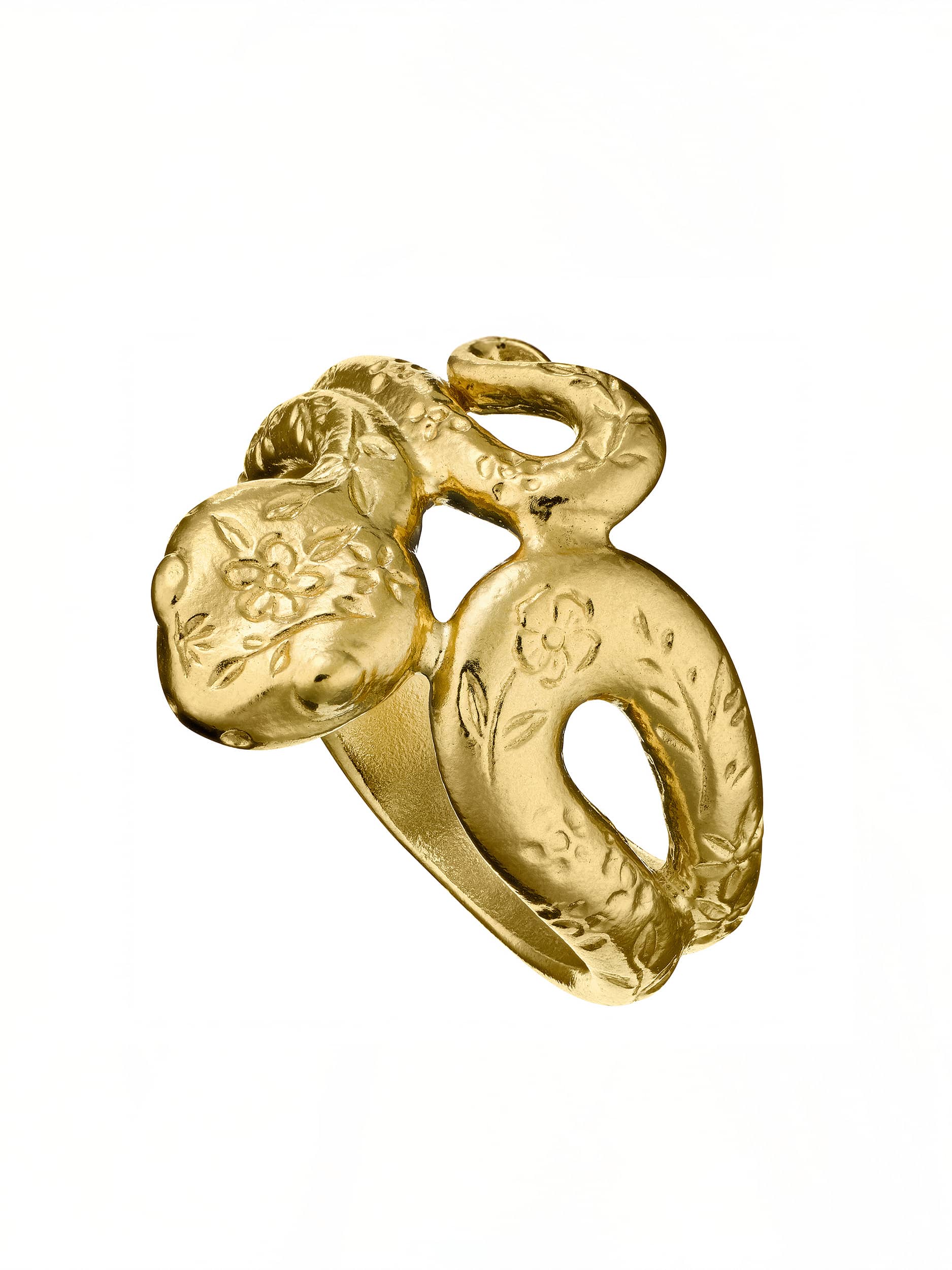 Floral Engraved Snake Ring - image 6 | gold plate