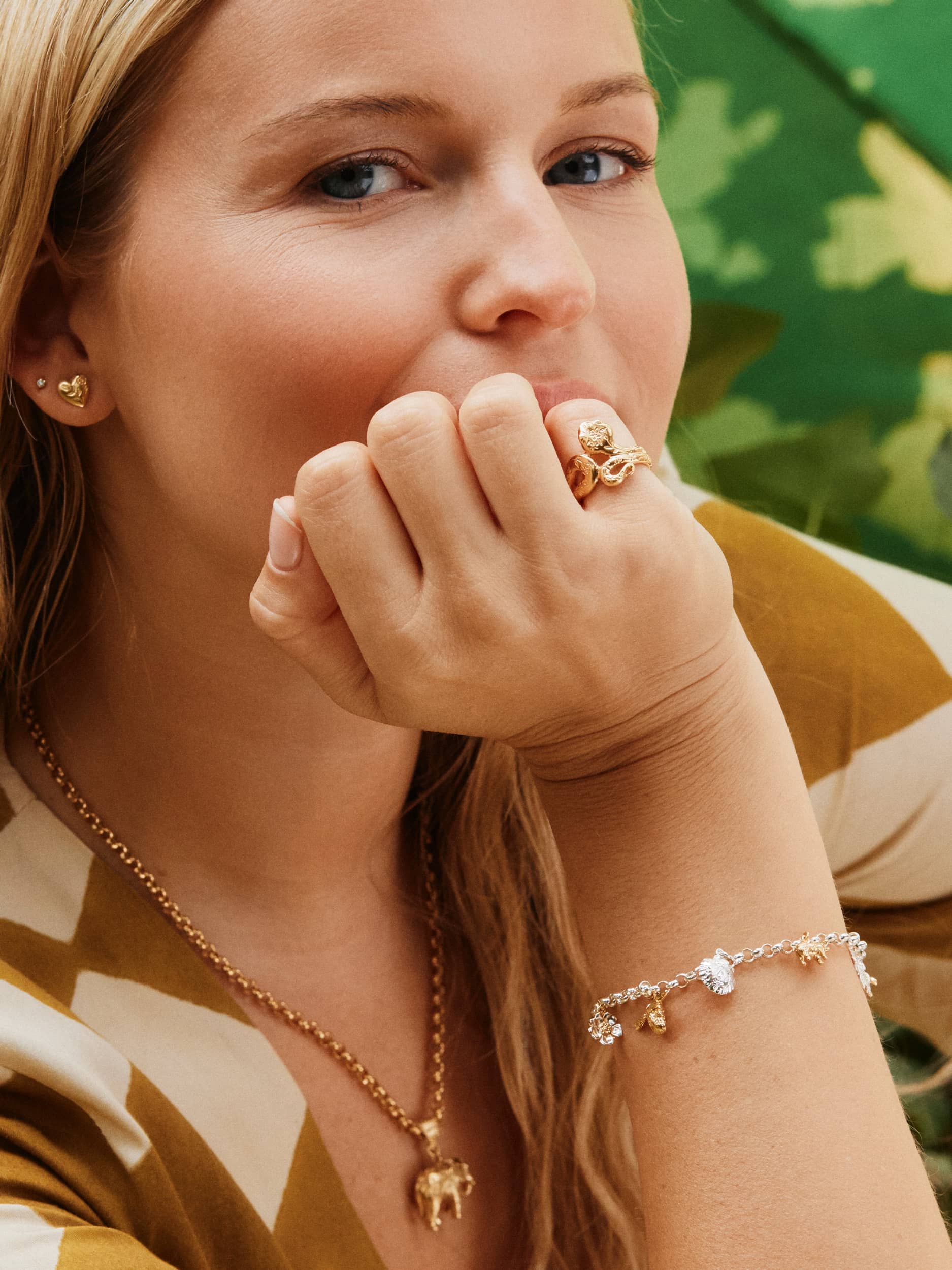 Floral Engraved Snake Ring - image 2