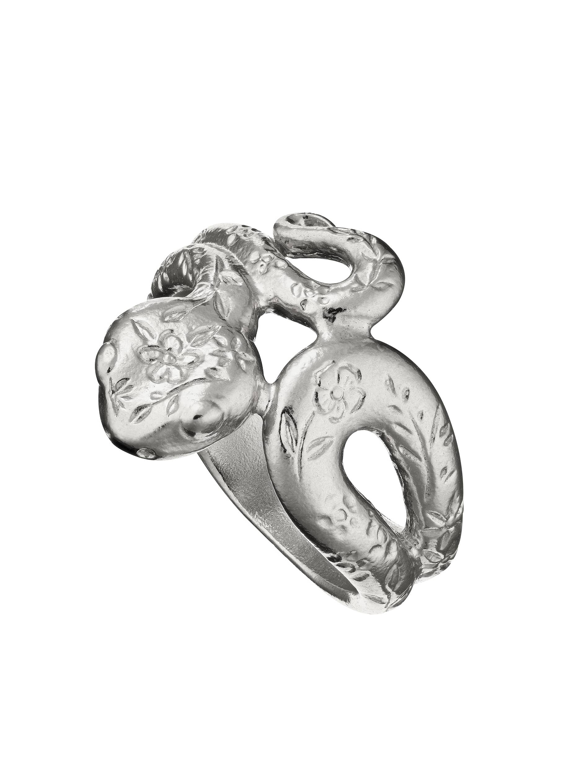 Floral Engraved Snake Ring - image 12 | silver