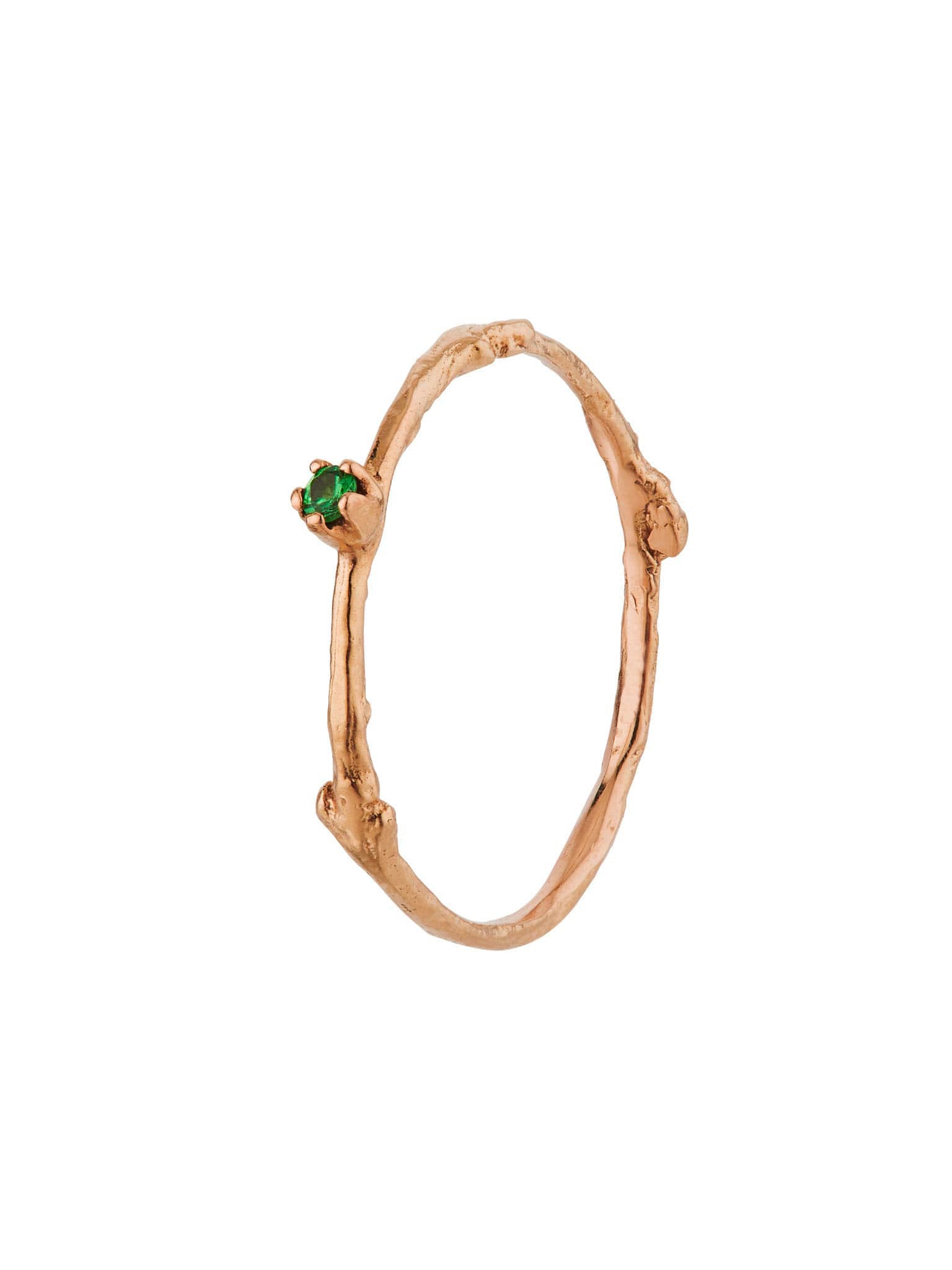 Fine Twig Tsavorite Ring - image 7 | 18ct rose gold