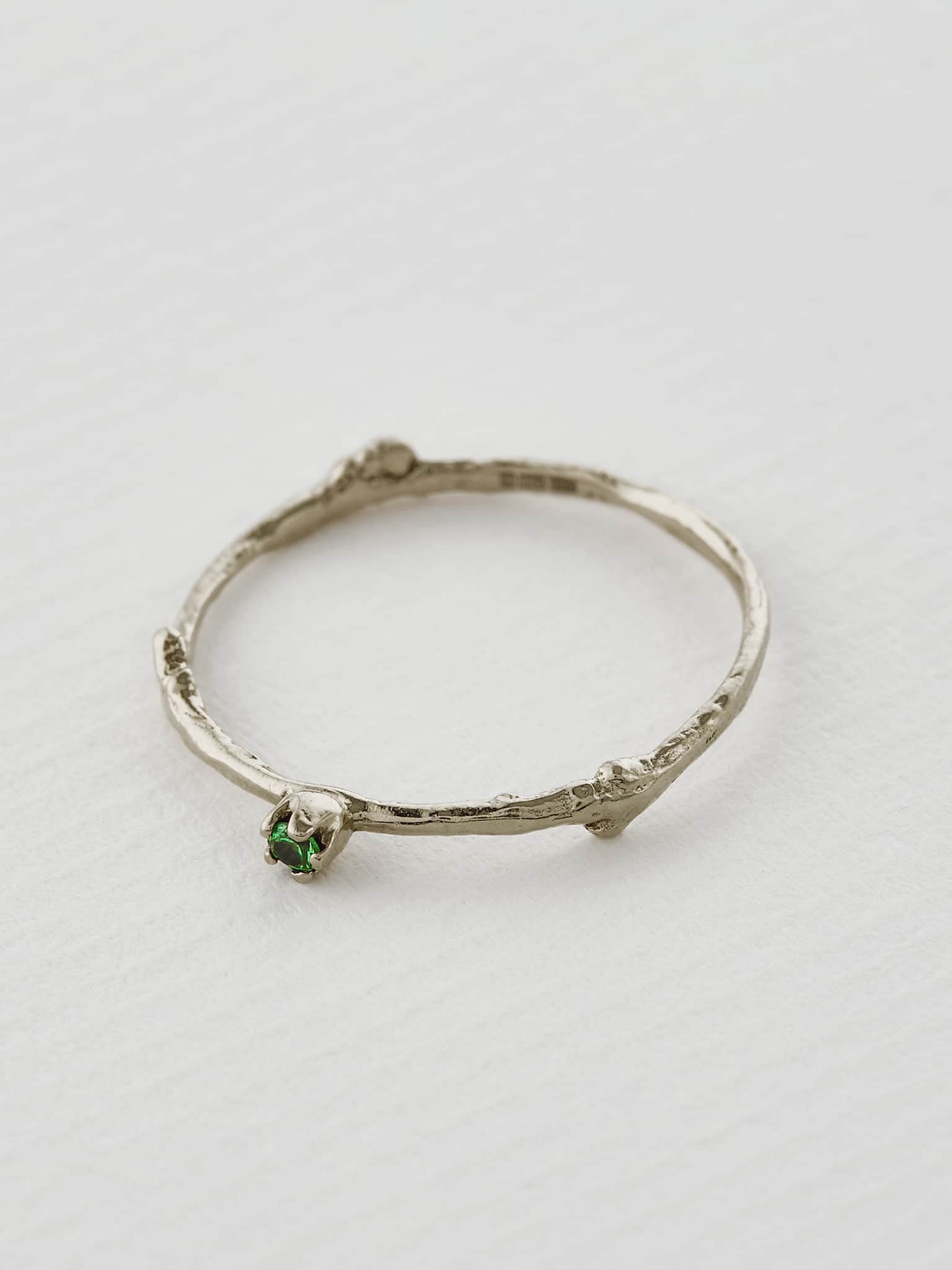 Fine Twig Tsavorite Ring - image 5 | 18ct white gold