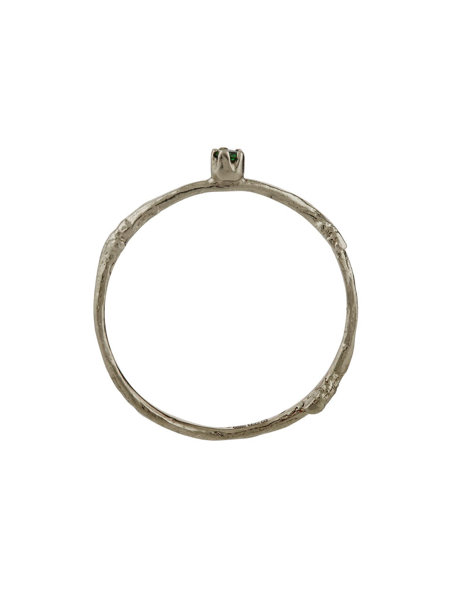 Fine Twig Tsavorite Ring - image 12 | platinum