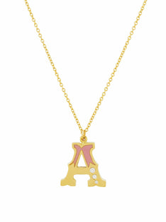 18ct Enamelled Letter A Necklace