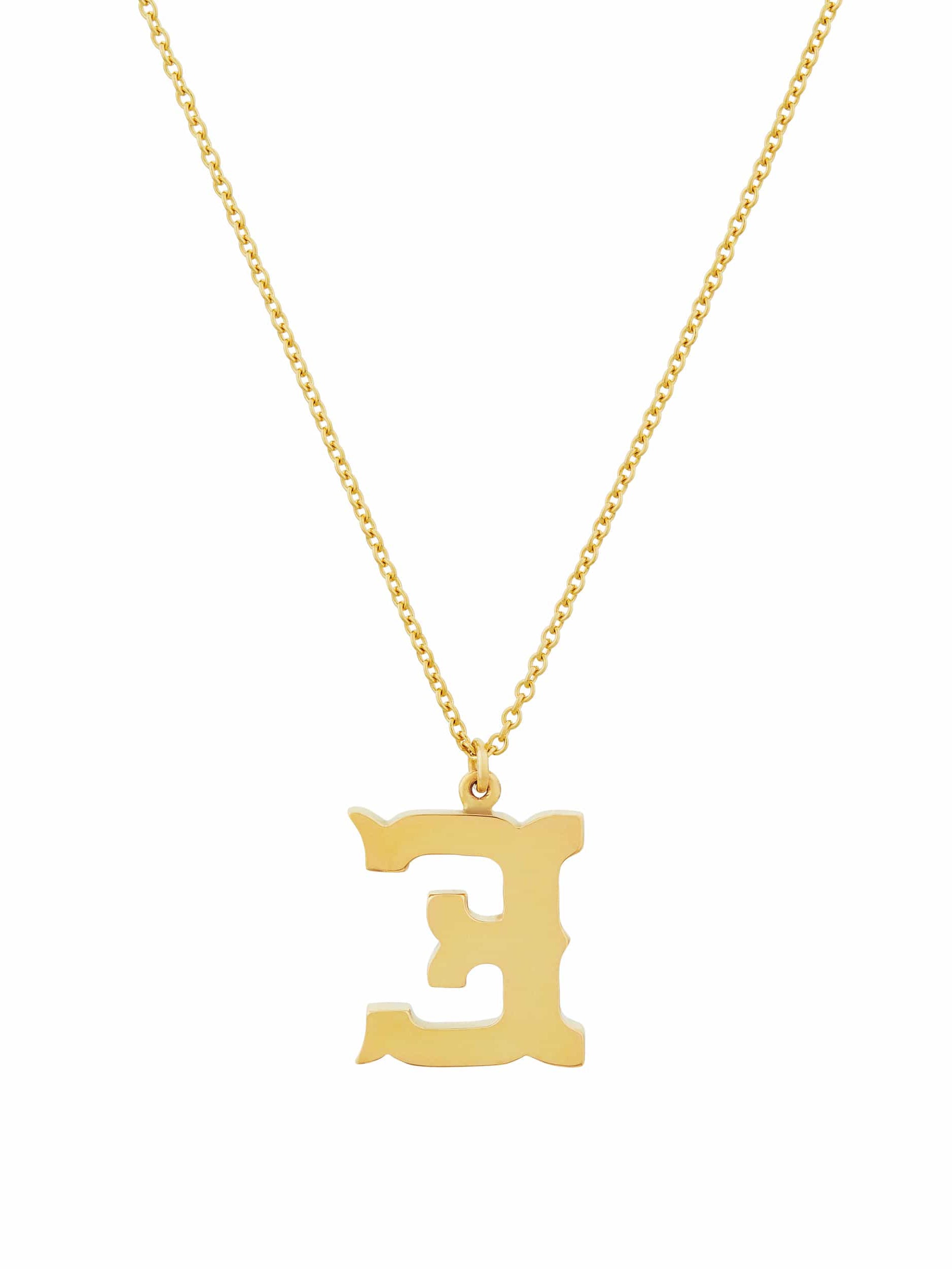 18ct Enamelled Letter E Necklace - image 5 | 18ct yellow gold