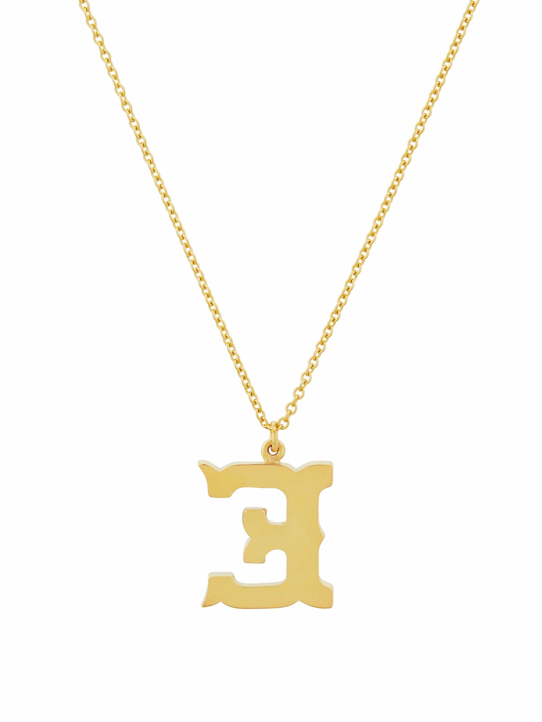 18ct Enamelled Letter E Necklace - image 6 | 18ct yellow gold