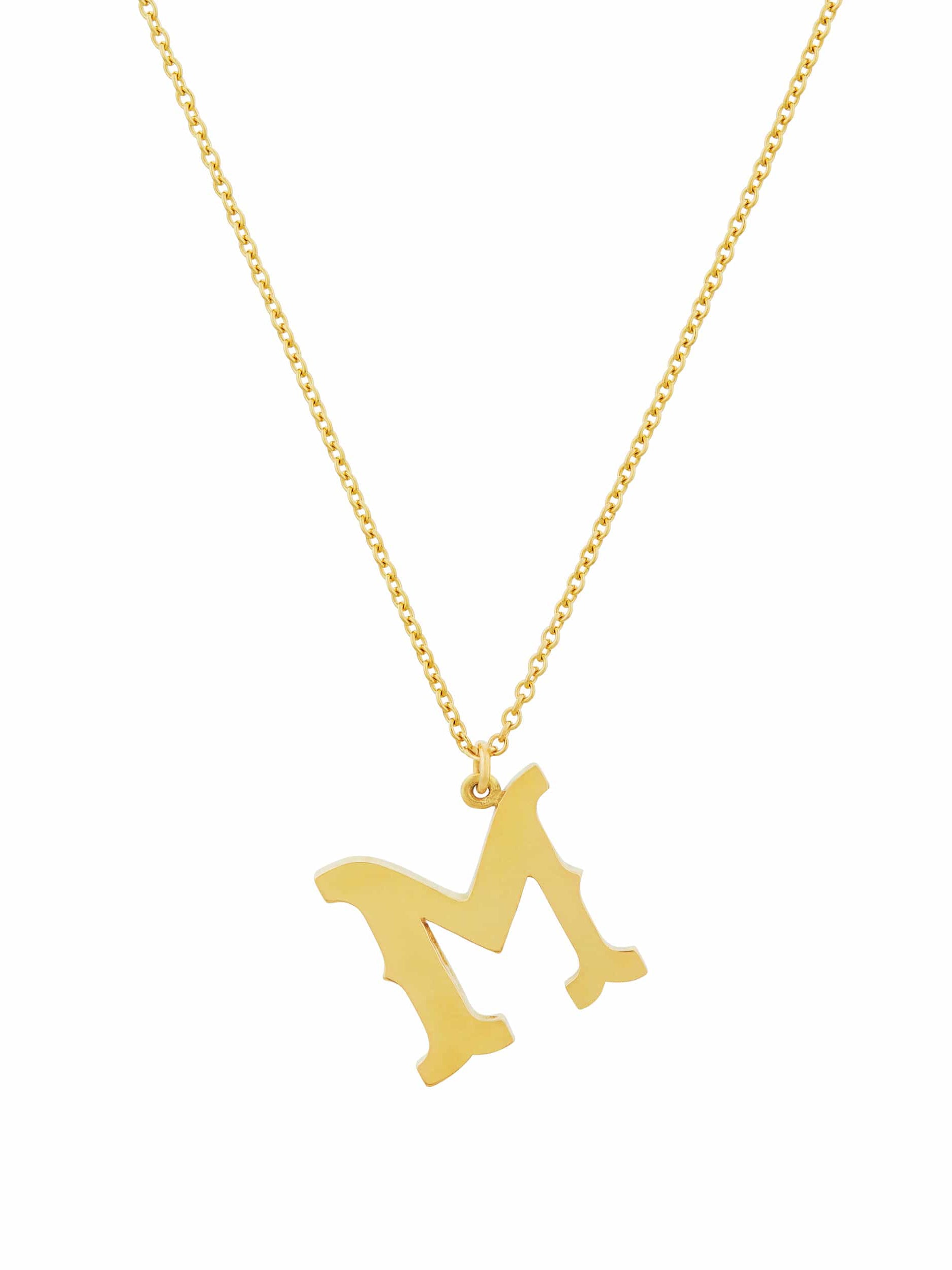 18ct Enamelled Letter M Necklace - image 3 | 18ct yellow gold