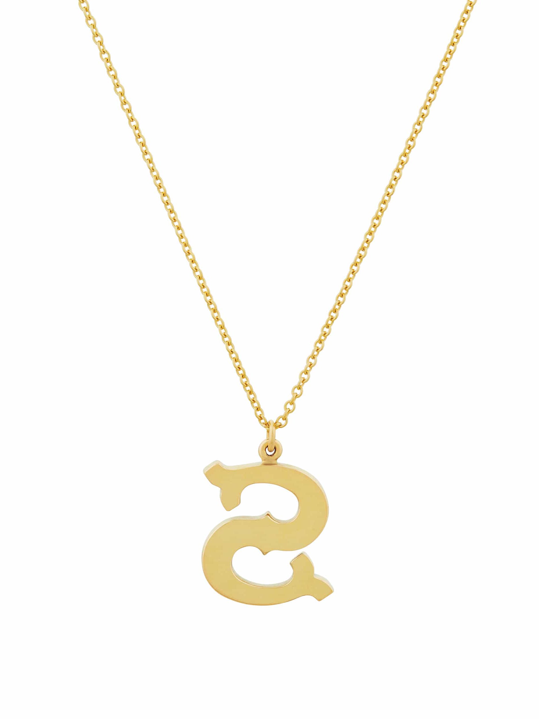 18ct Enamelled Letter S Necklace - image 3 | 18ct yellow gold