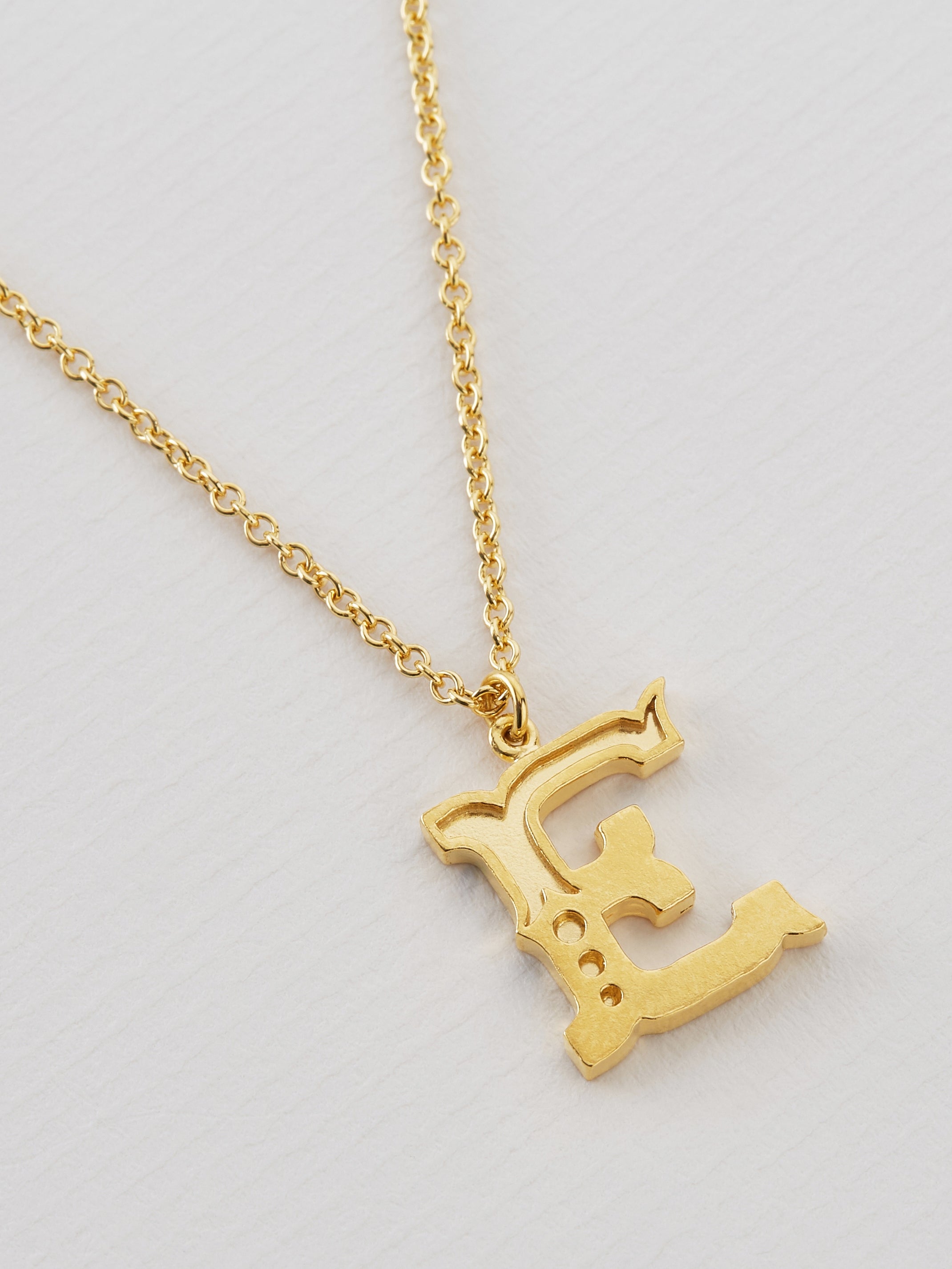 Just My Type Letter E Necklace - image 4 | gold plate