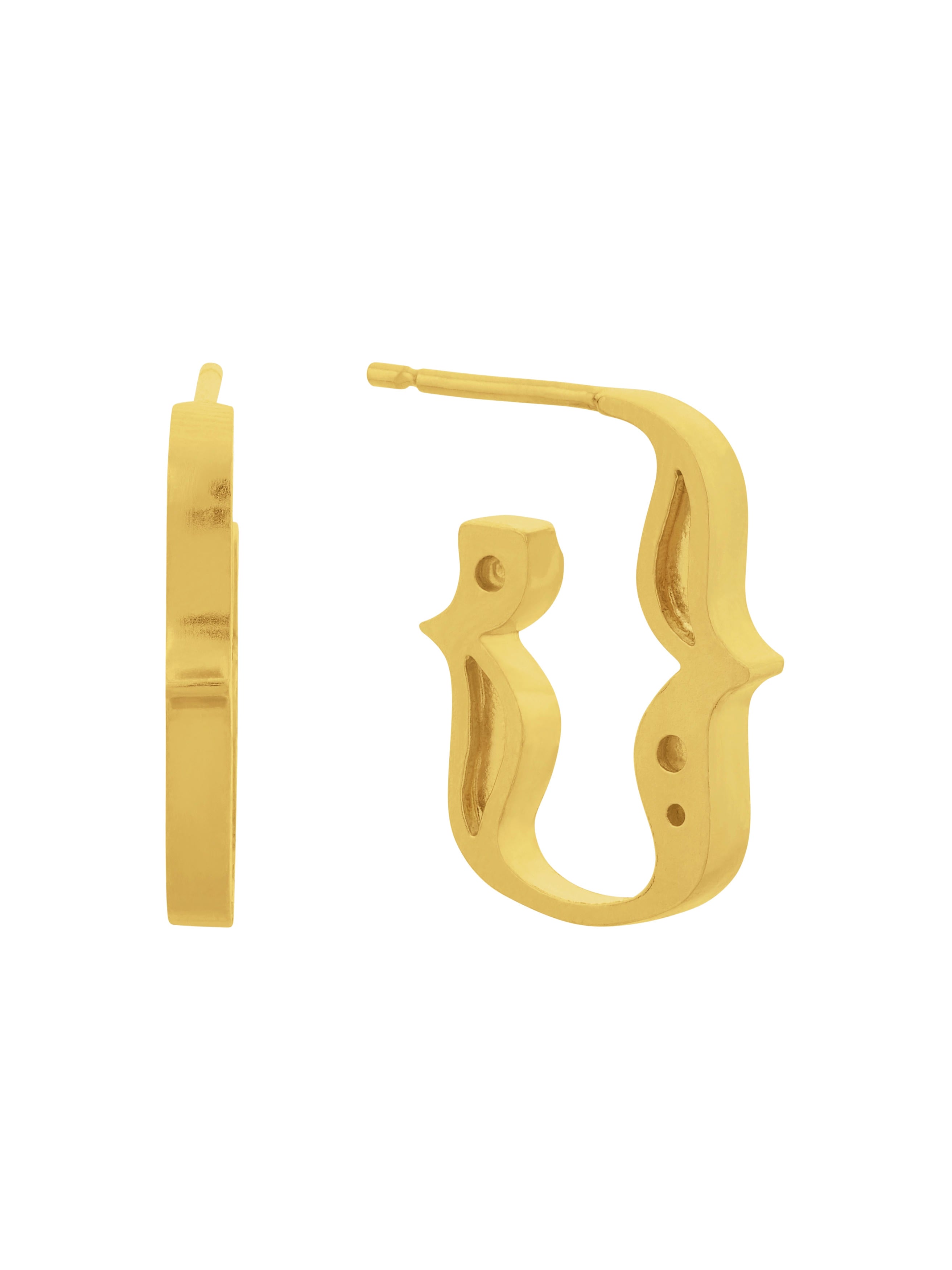 Just My Type Curly Bracket Hoop Earrings - image 1 | gold plate