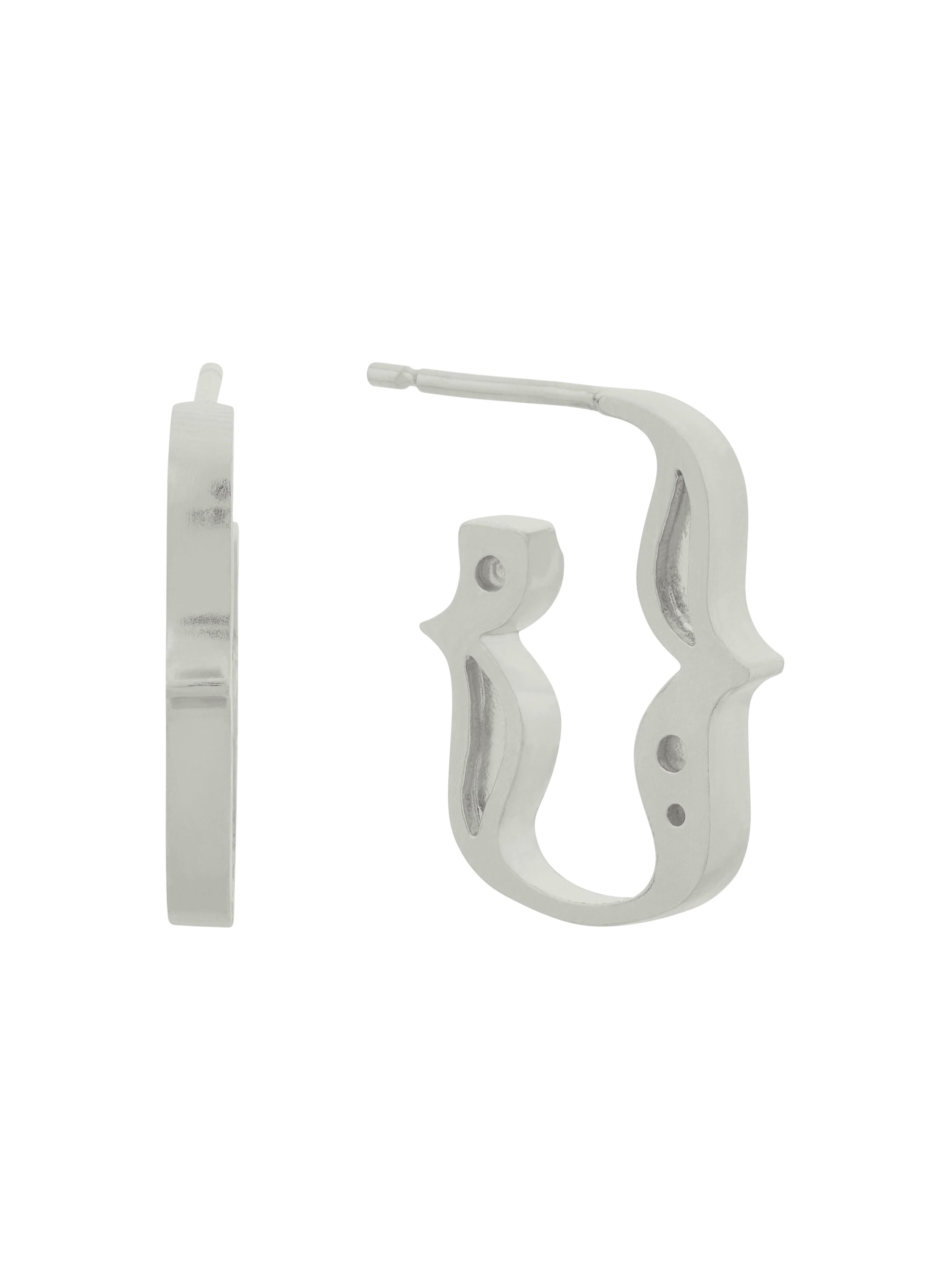 Just My Type Curly Bracket Hoop Earrings - image 7 | silver