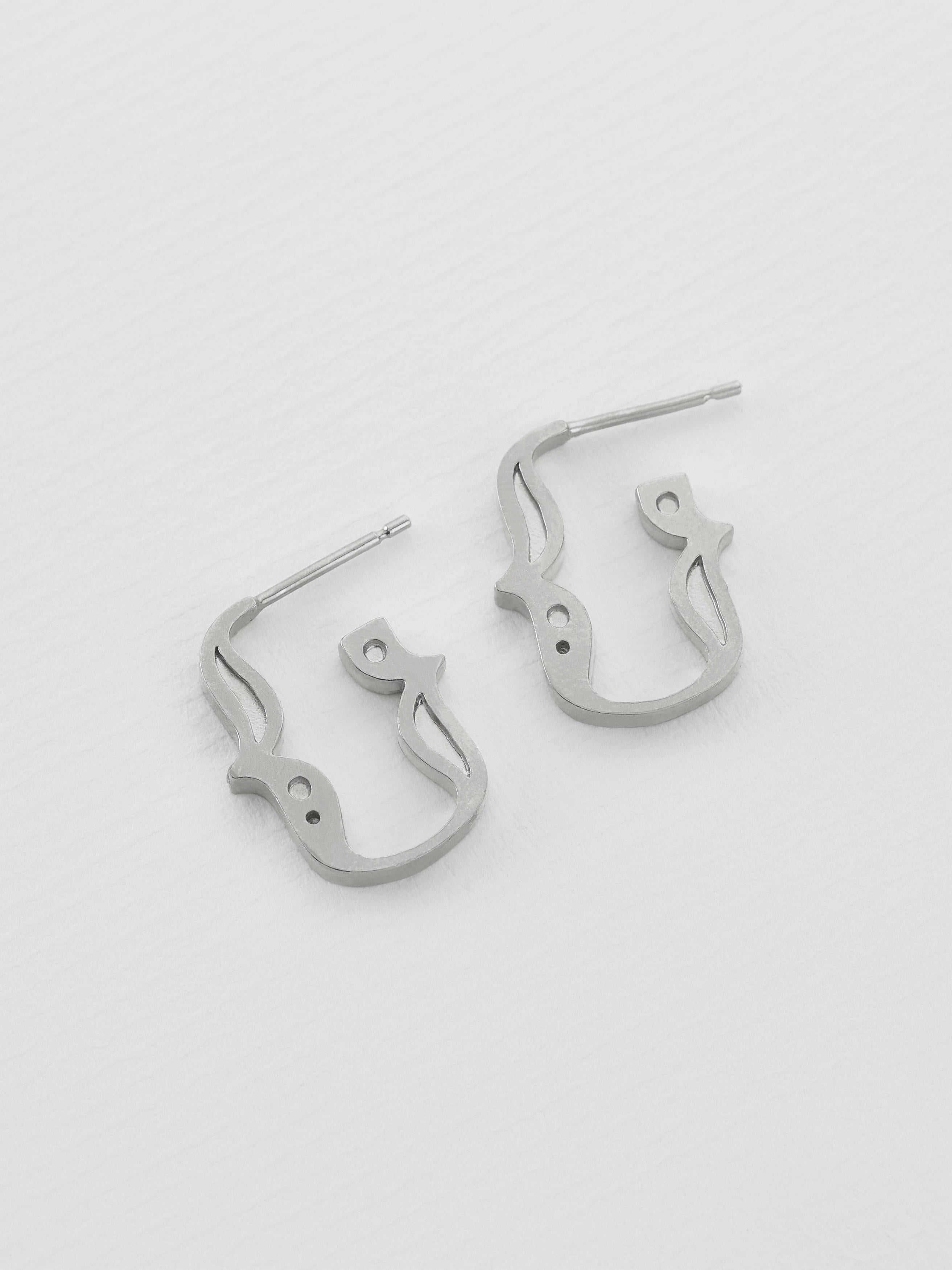 Just My Type Curly Bracket Hoop Earrings - image 6 | silver