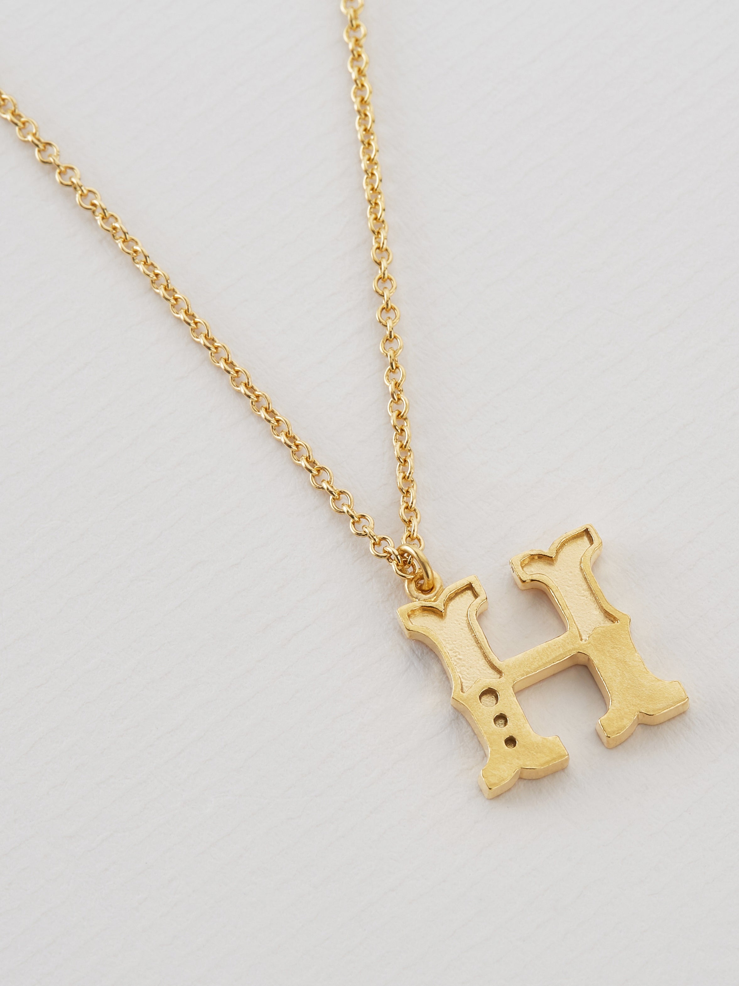 Just My Type Letter H Necklace - image 4 | gold plate