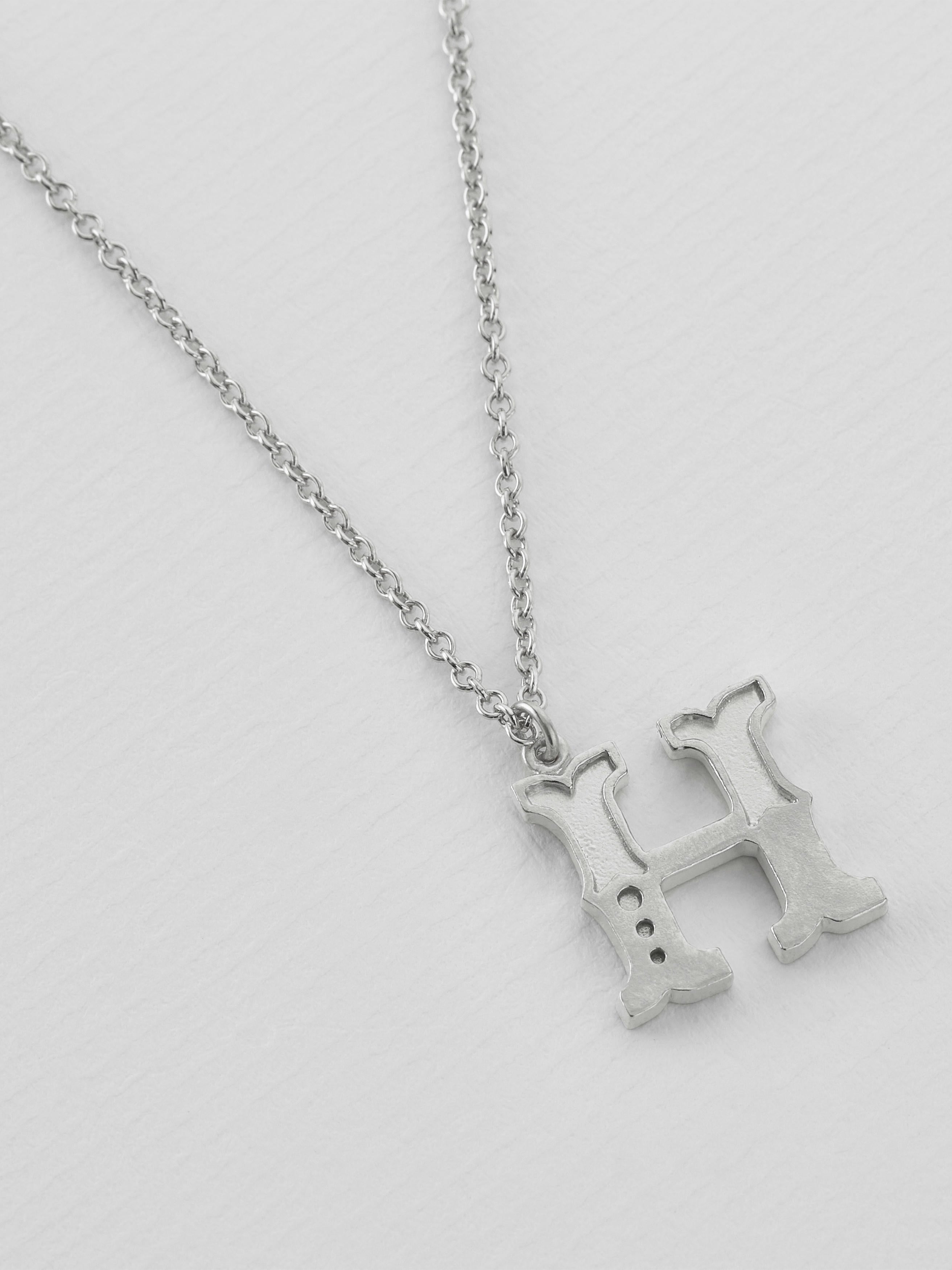 Just My Type Letter H Necklace - image 7 | silver