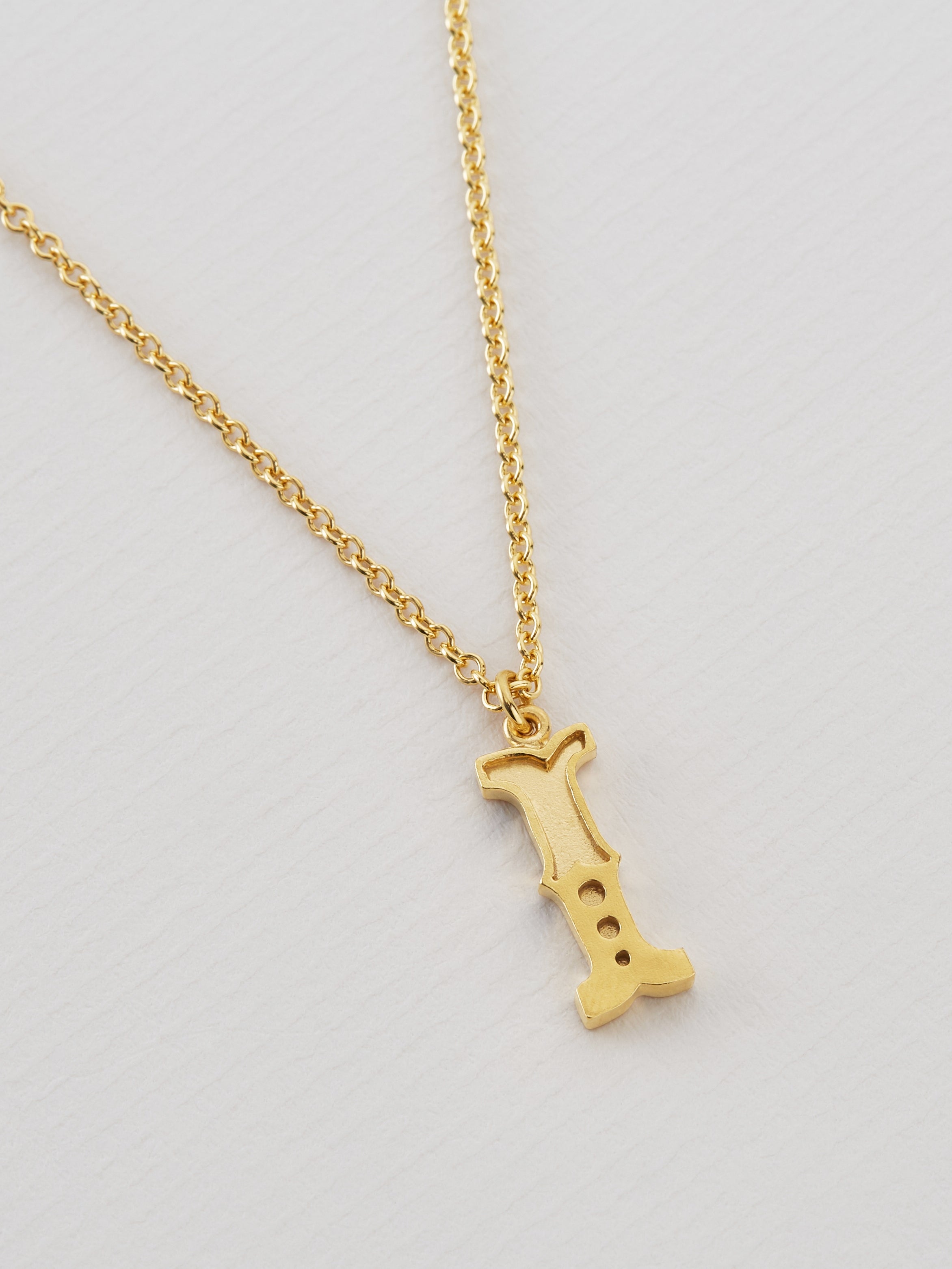Just My Type Letter I Necklace - image 4 | gold plate