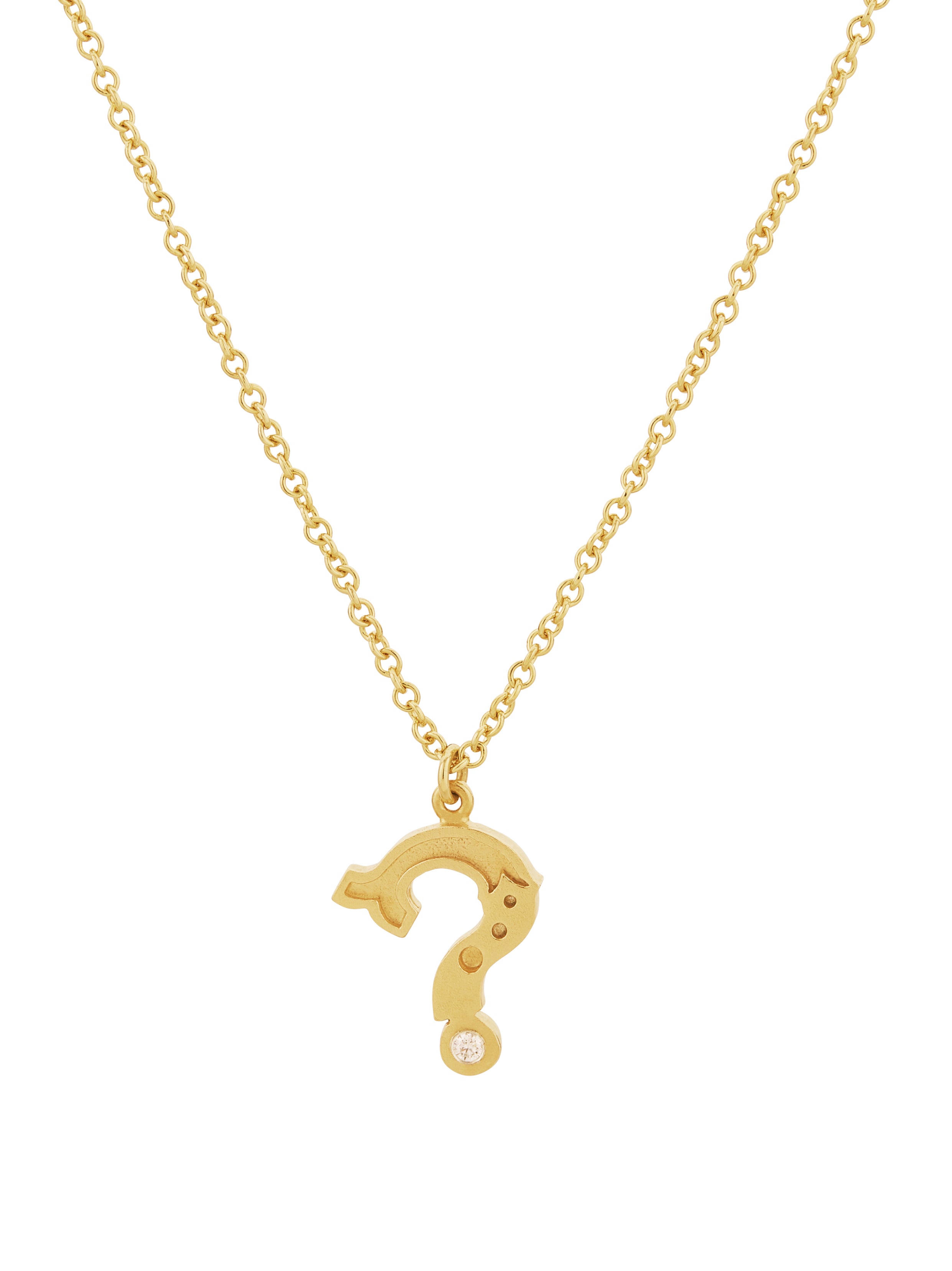 Just my Type Question Mark Necklace set with 1.75mm Diamond - image 1 | gold plate