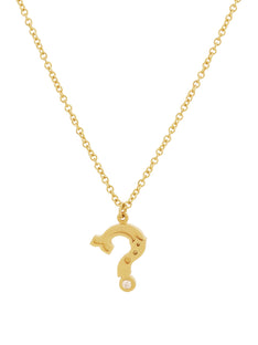 Just my Type Question Mark Necklace set with 1.75mm Diamond