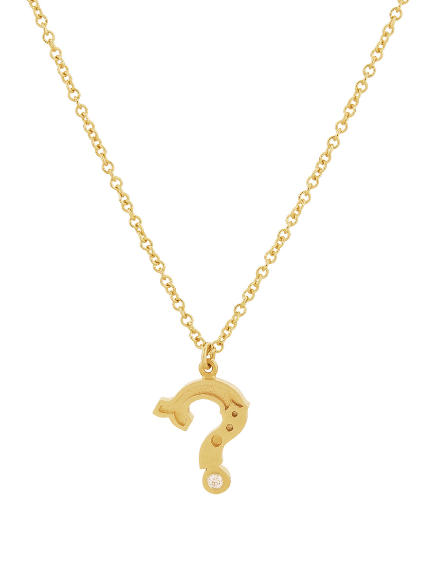 Just my Type Question Mark Necklace set with 1.75mm Diamond