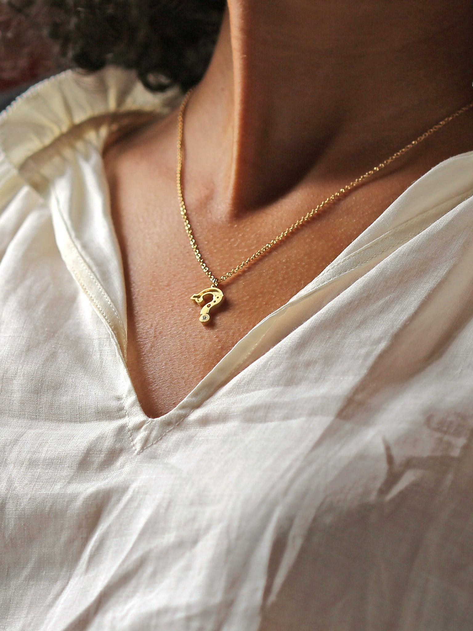 Just my Type Question Mark Necklace set with 1.75mm Diamond - image 2