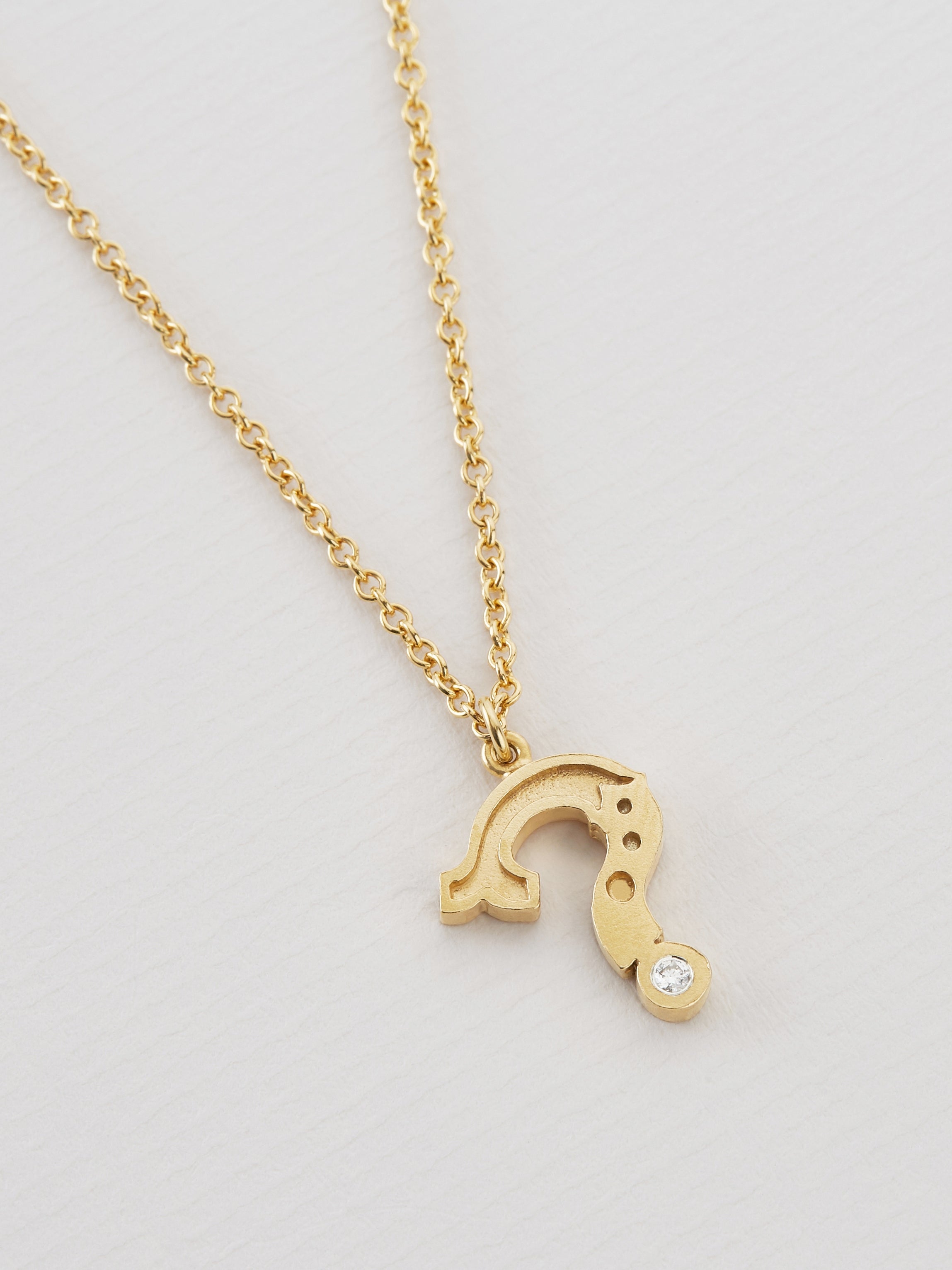Just my Type Question Mark Necklace set with 1.75mm Diamond - image 4 | gold plate