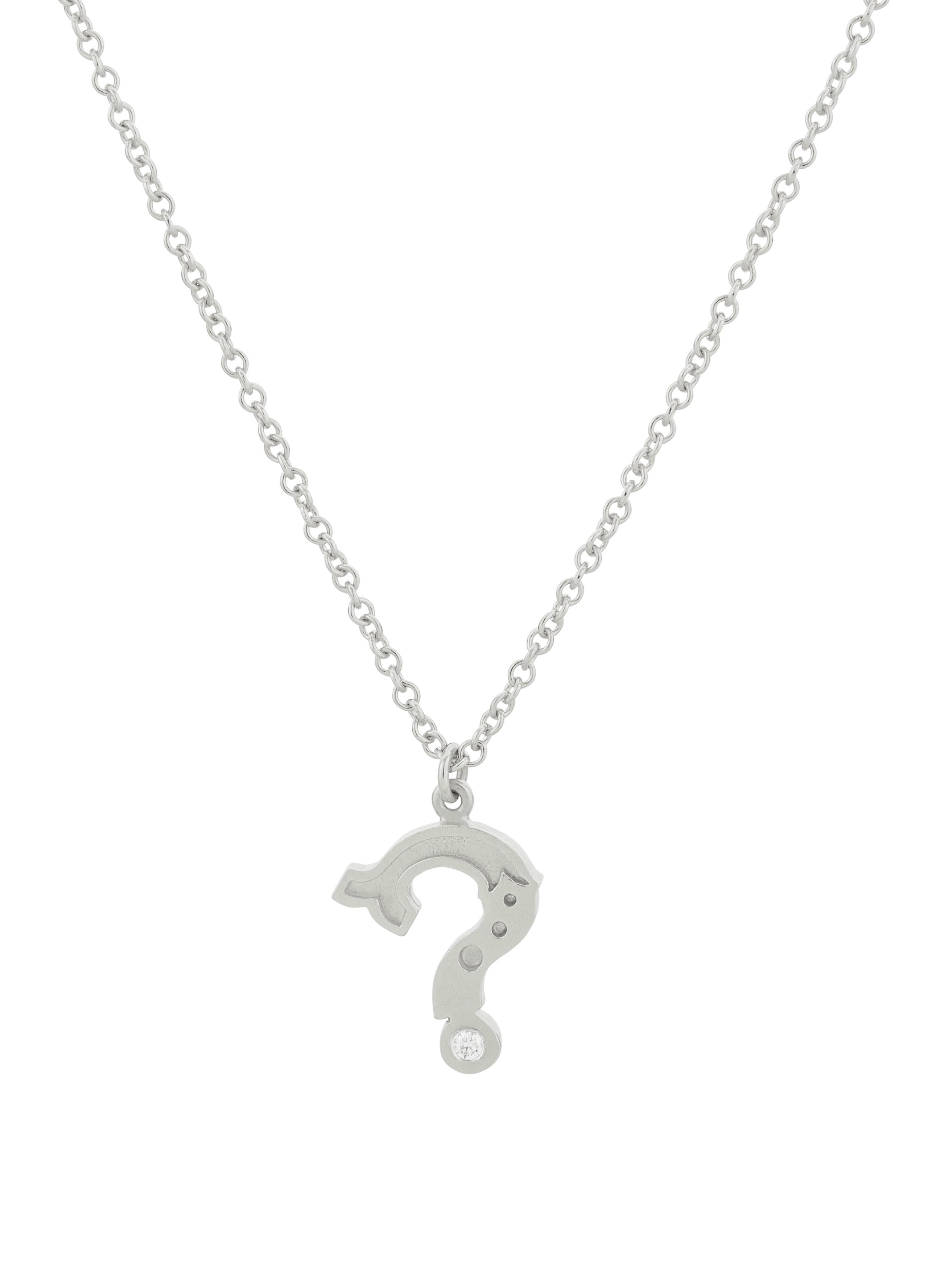 Just my Type Question Mark Necklace set with 1.75mm Diamond - image 6 | silver