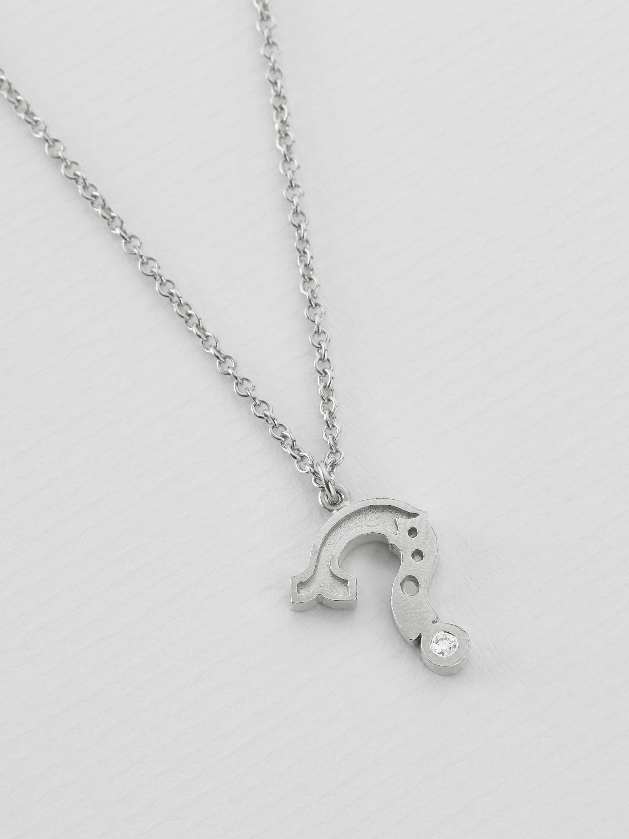 Just my Type Question Mark Necklace set with 1.75mm Diamond - image 7 | silver