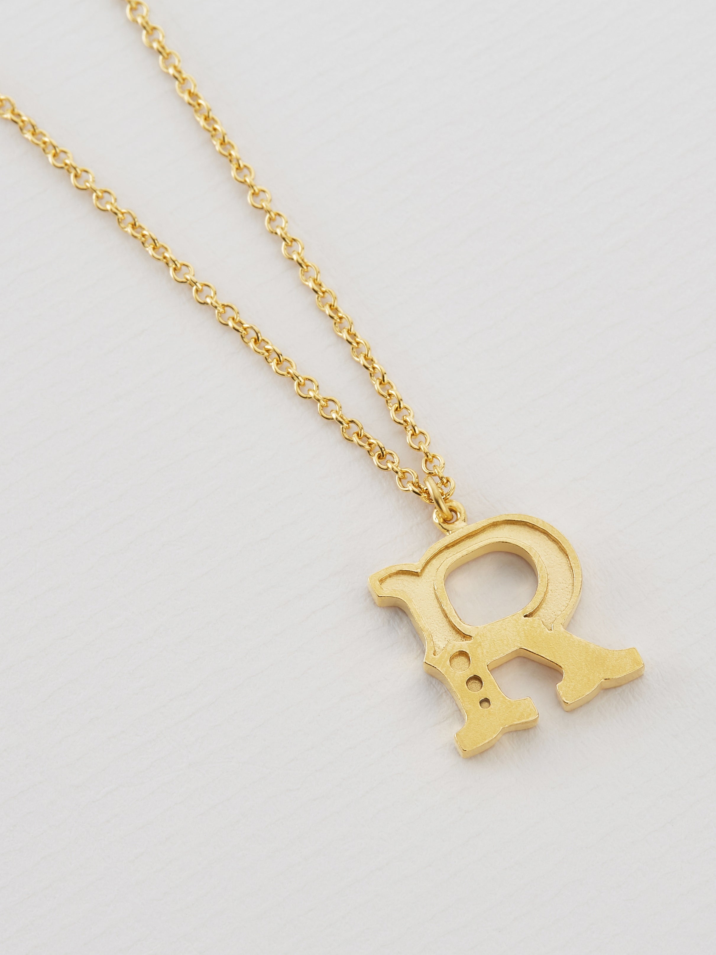 Just My Type Letter R Necklace - image 4 | gold plate