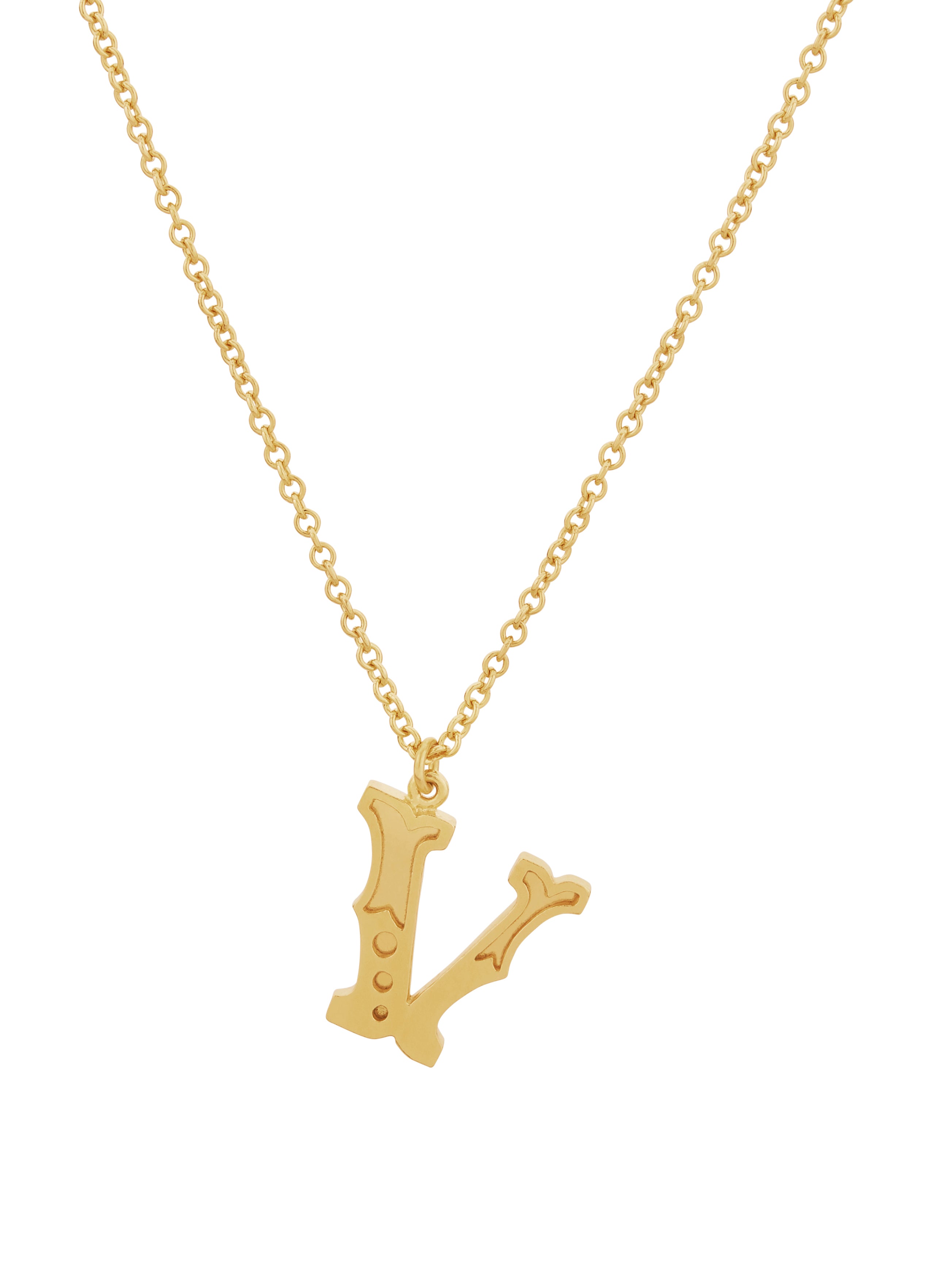 Just My Type Letter V Necklace - image 1 | gold plate