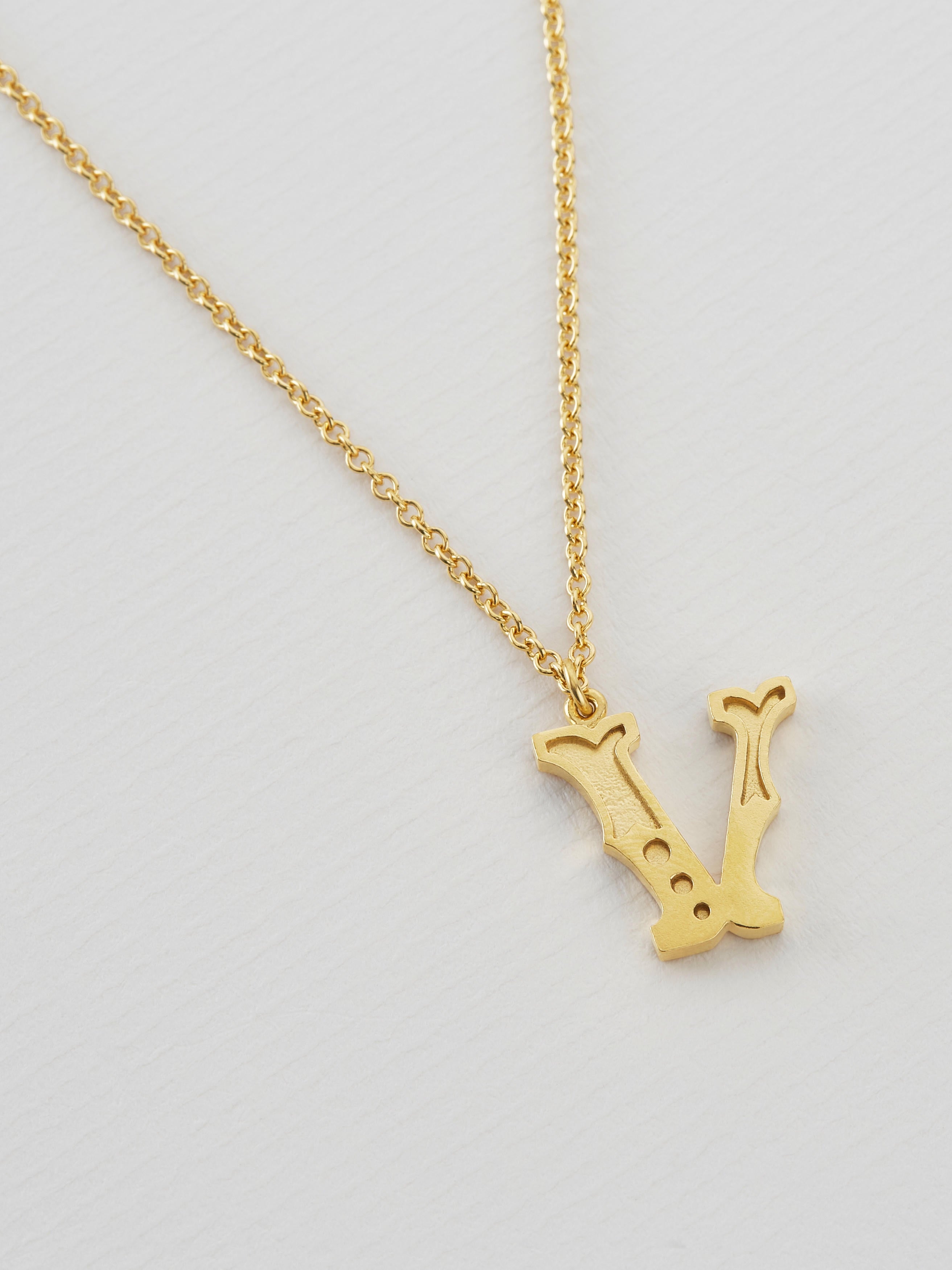 Just My Type Letter V Necklace - image 4 | gold plate