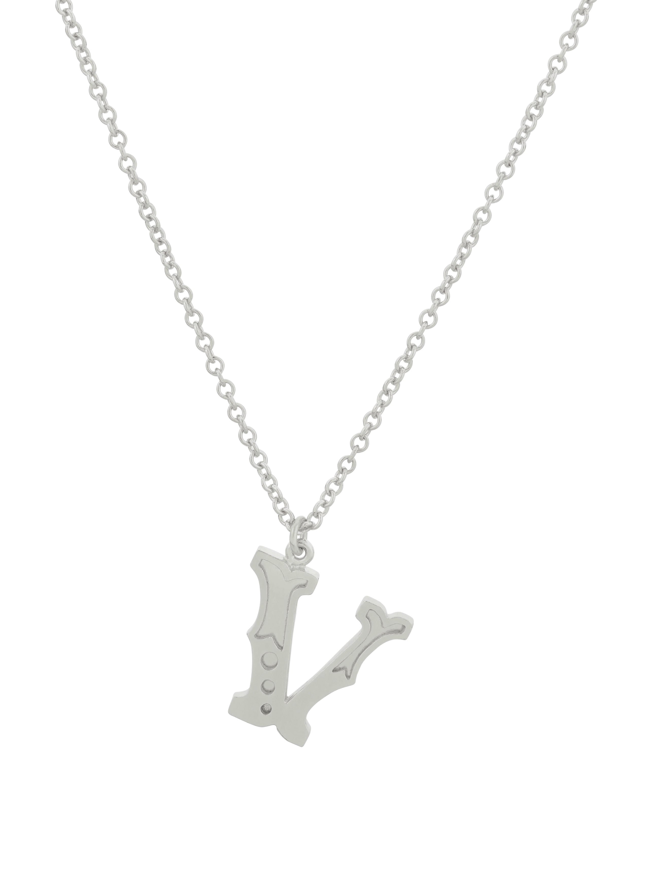 Just My Type Letter V Necklace - image 6 | silver