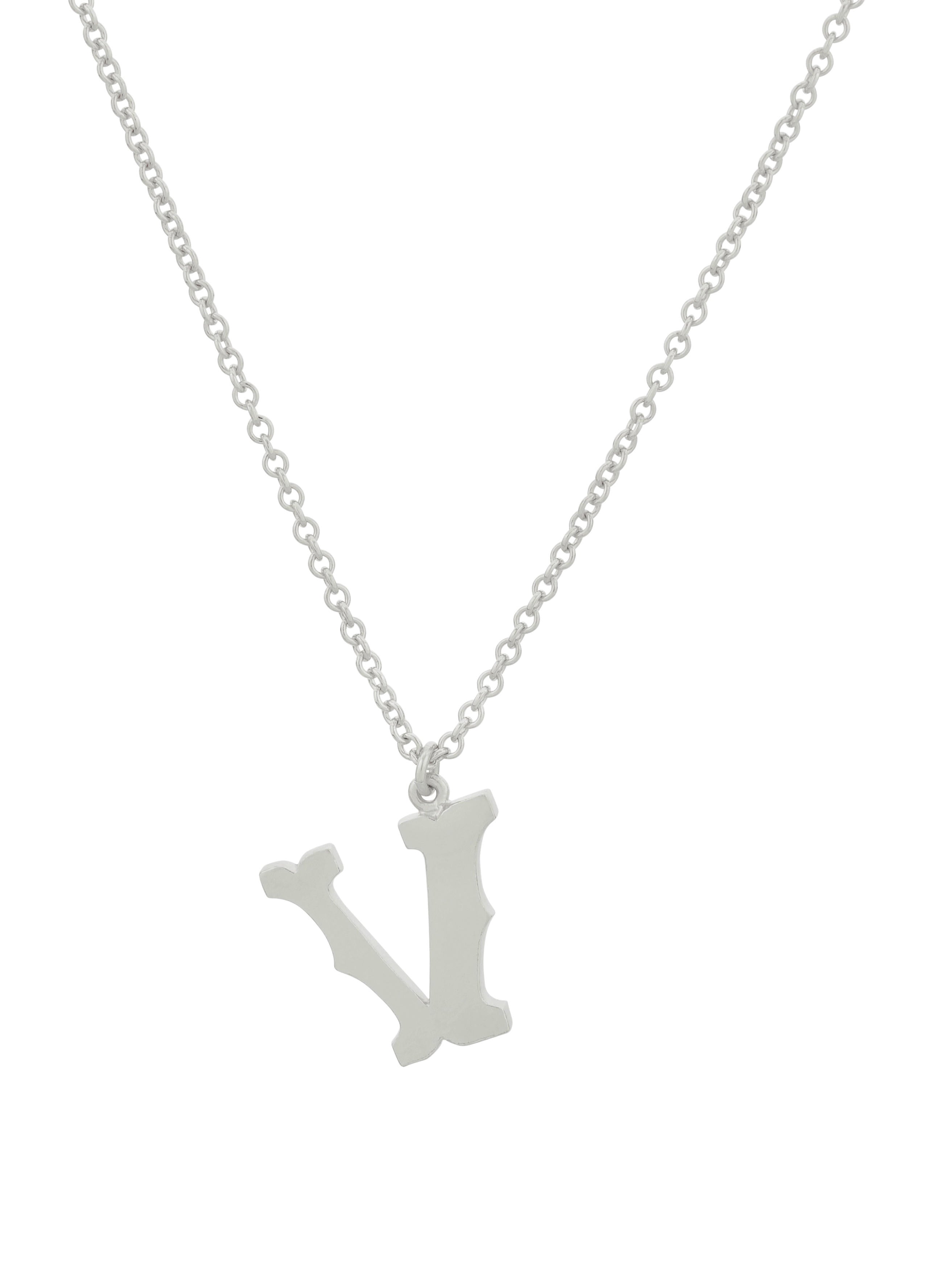 Just My Type Letter V Necklace - image 8 | silver