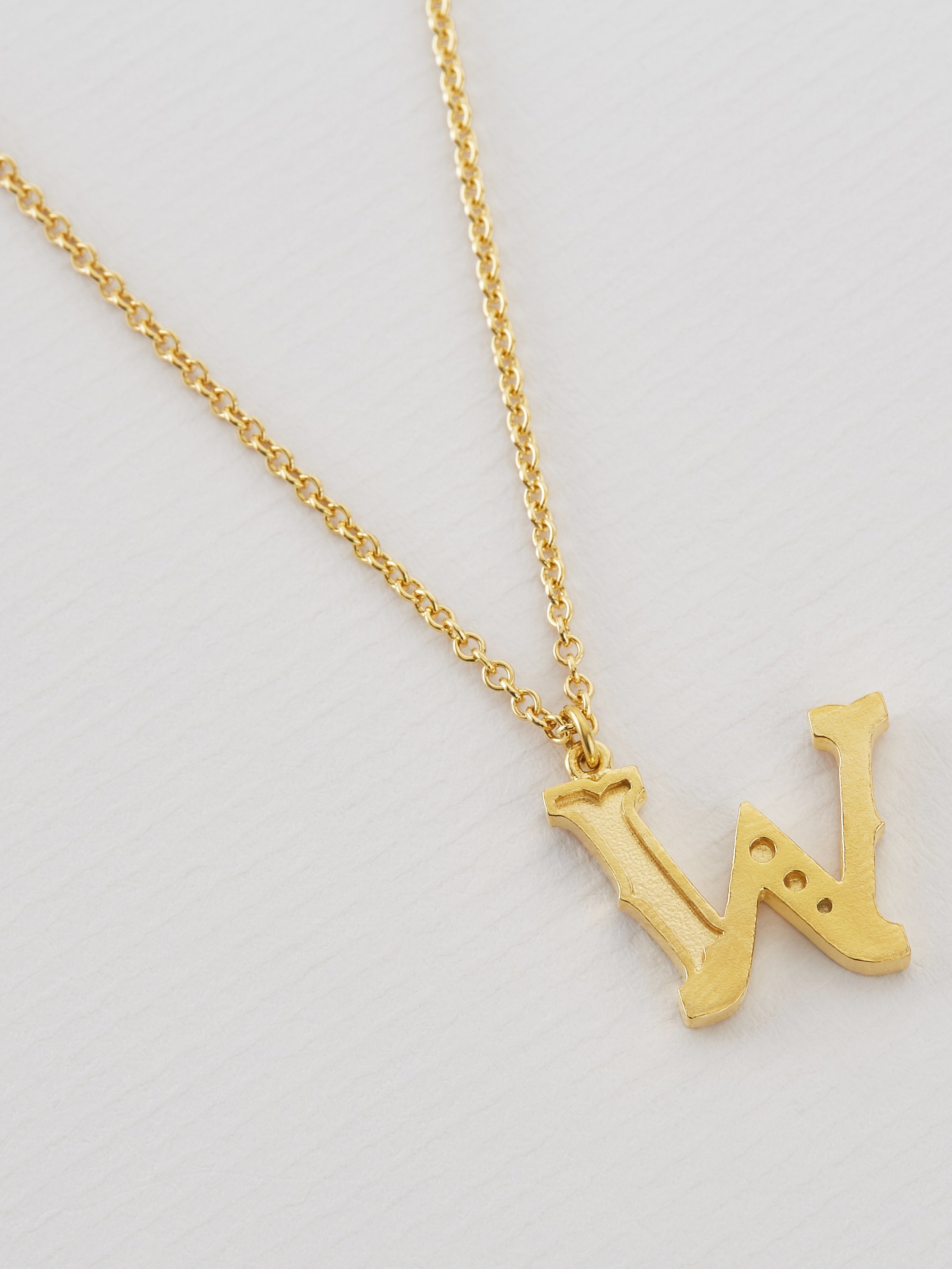 Just My Type Letter W Necklace - image 4 | gold plate