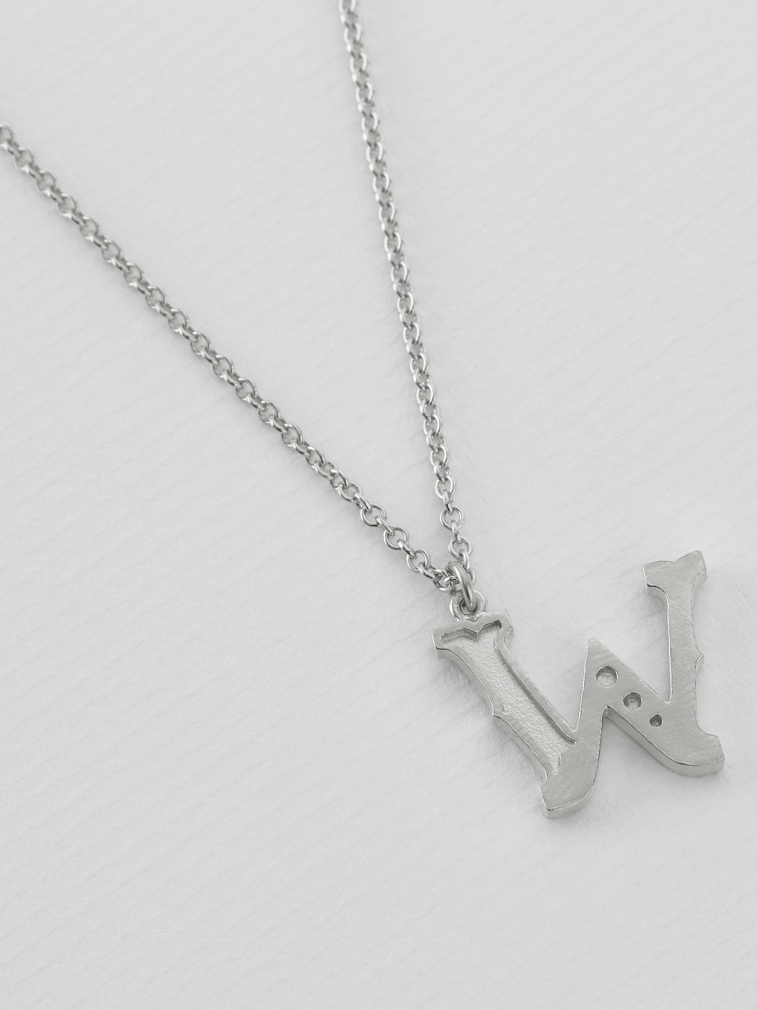 Just My Type Letter W Necklace - image 7 | silver
