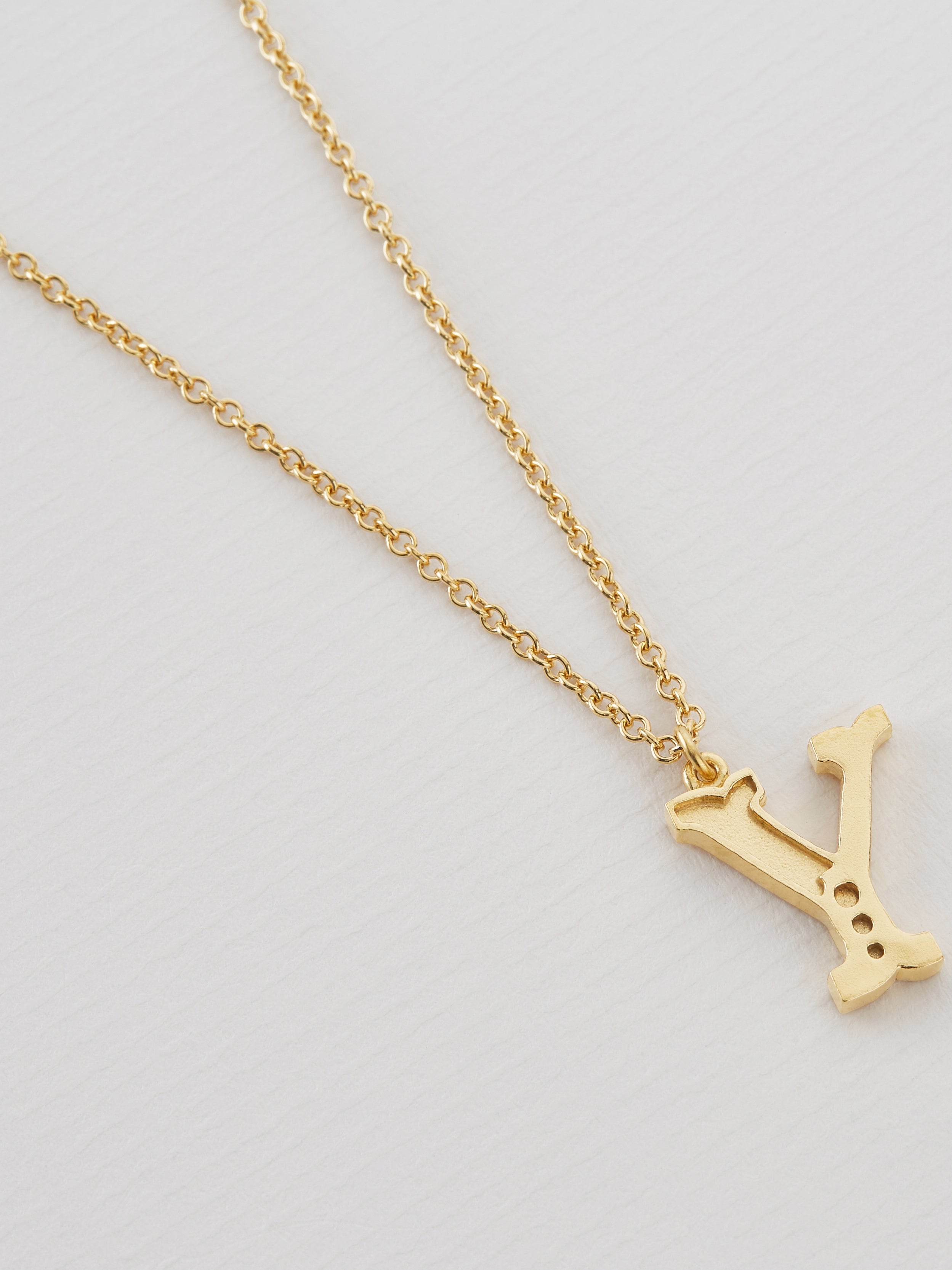 Just My Type Letter Y Necklace - image 4 | gold plate